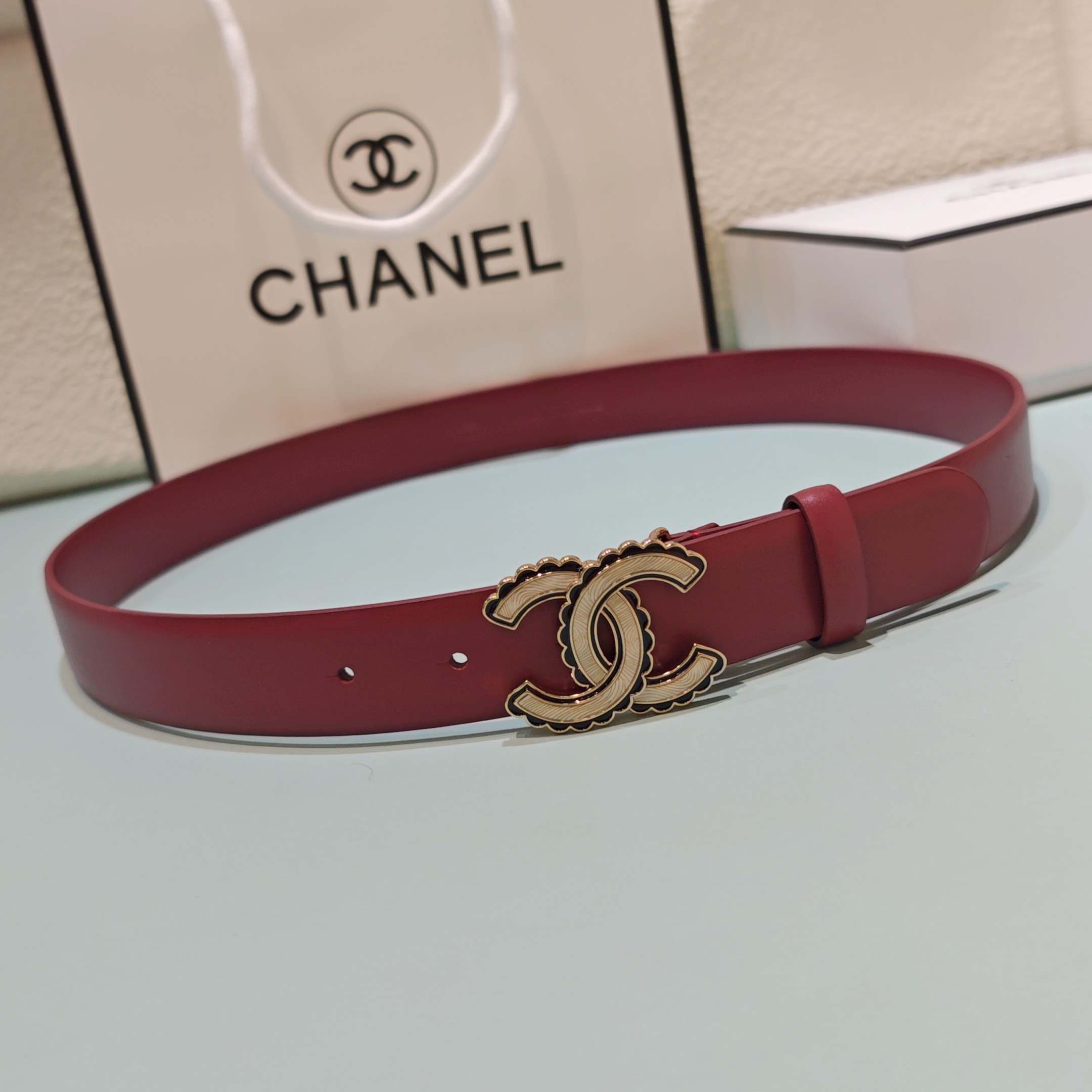 💥💥💥3.0cm香奈儿腰带，头层牛皮，长度：75.80.85.90.95.100.欧，铜五金扣原版开模定