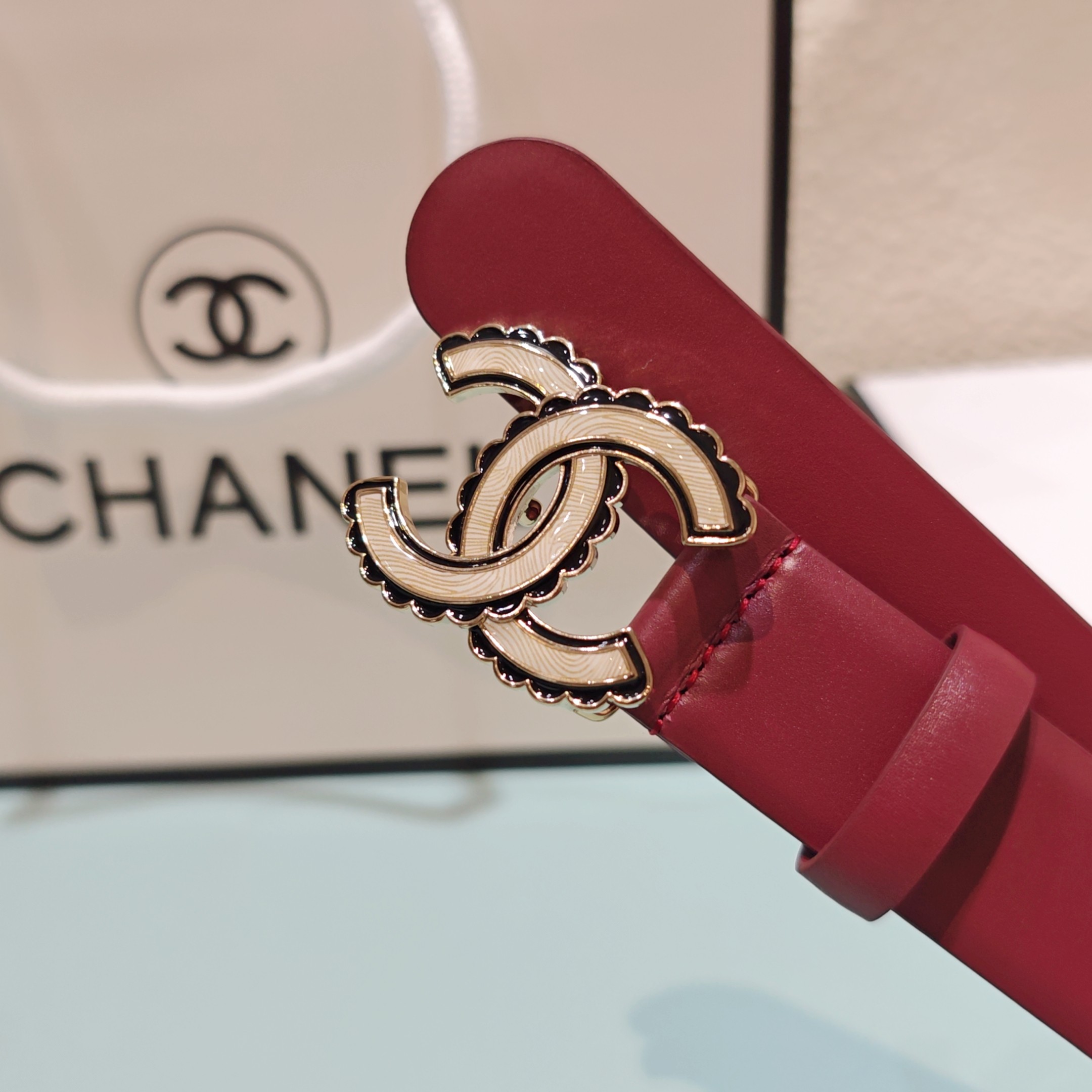 💥💥💥3.0cm香奈儿腰带，头层牛皮，长度：75.80.85.90.95.100.欧，铜五金扣原版开模定