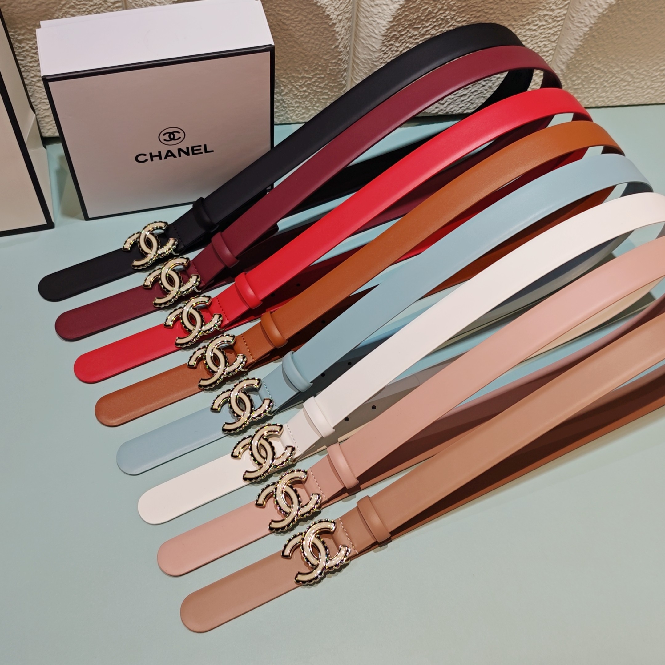 💥💥💥3.0cm香奈儿腰带，头层牛皮，长度：75.80.85.90.95.100.欧，铜五金扣原版开模定