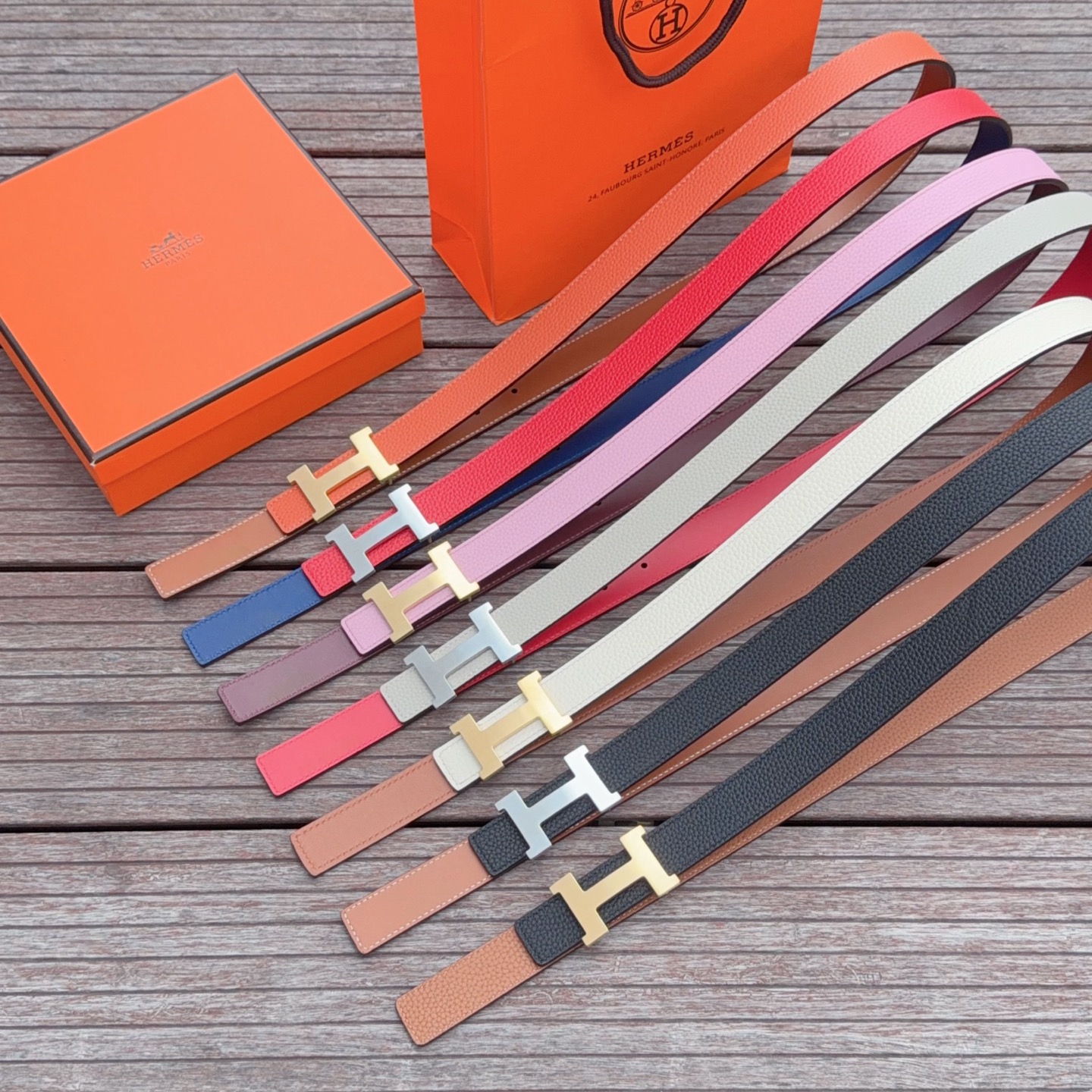 💥💥💥2.5cm爱马仕腰带，双面头层牛皮，长度：75.80.85.90.95.100.105.110欧，