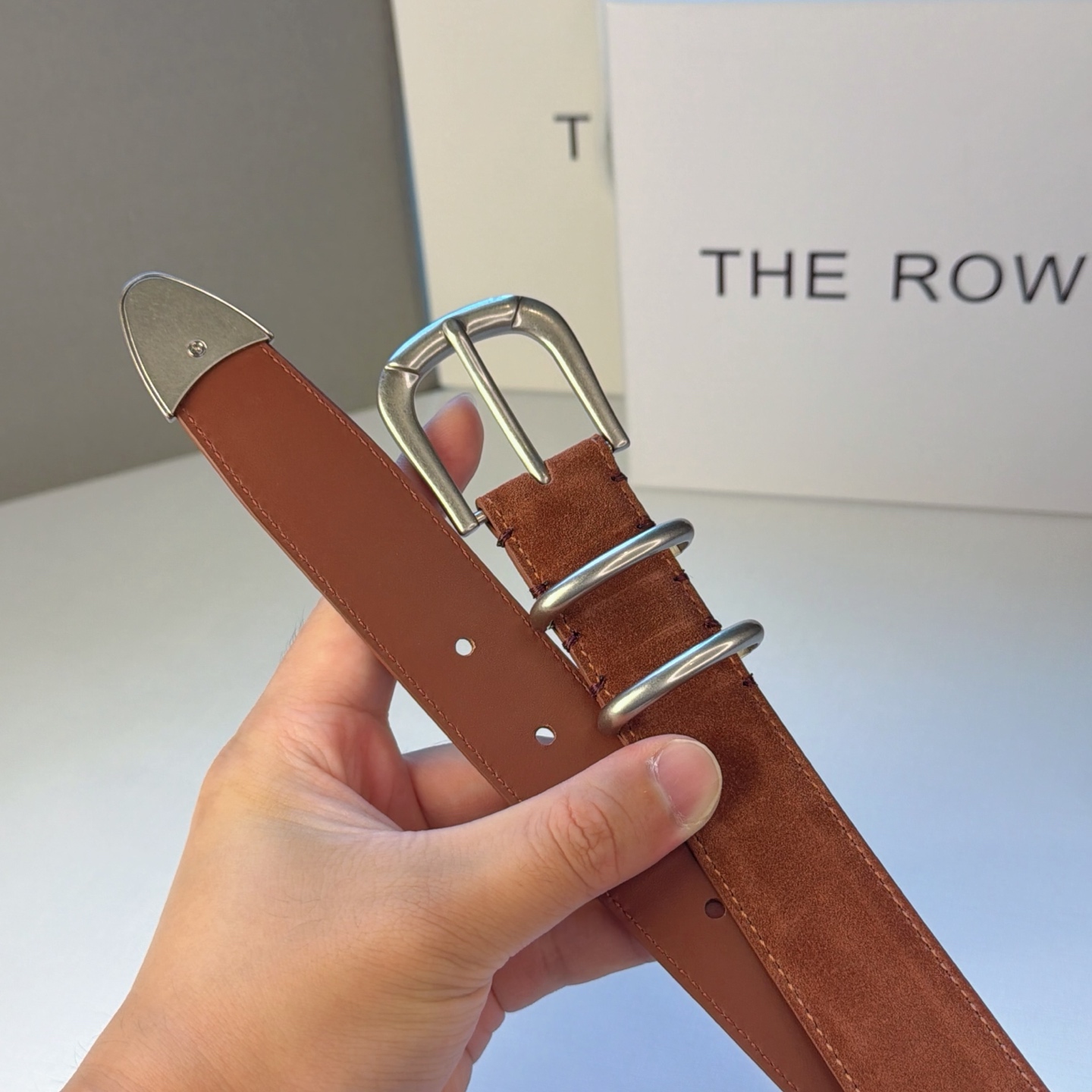 💥💥💥3.0cm THE  ROW腰带，绒面，头层牛皮，长度：75.80.85.90.95.100.欧，