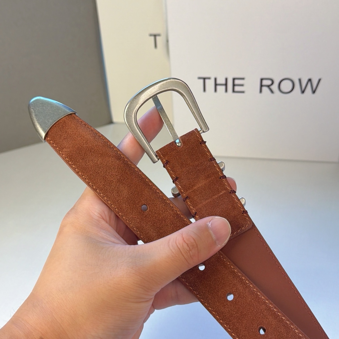 💥💥💥3.0cm THE  ROW腰带，绒面，头层牛皮，长度：75.80.85.90.95.100.欧，