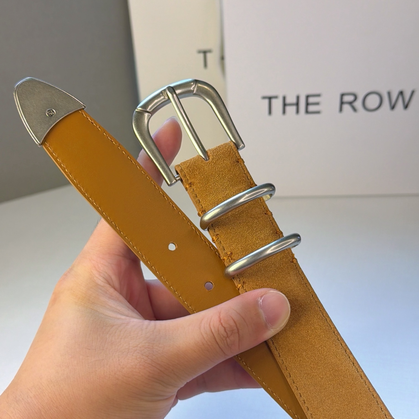 💥💥💥3.0cm THE  ROW腰带，绒面，头层牛皮，长度：75.80.85.90.95.100.欧，