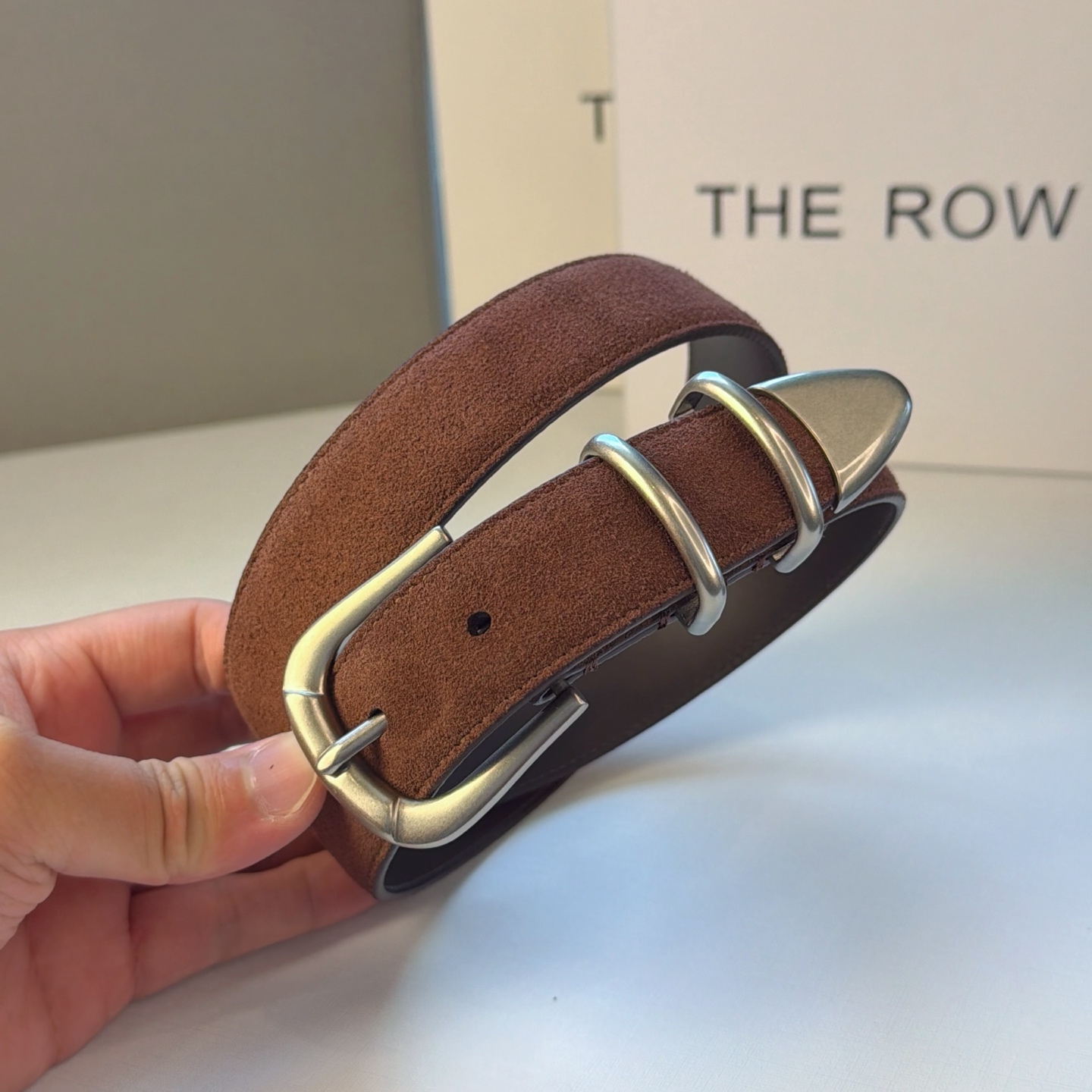 💥💥💥3.0cm THE  ROW腰带，绒面，头层牛皮，长度：75.80.85.90.95.100.欧，