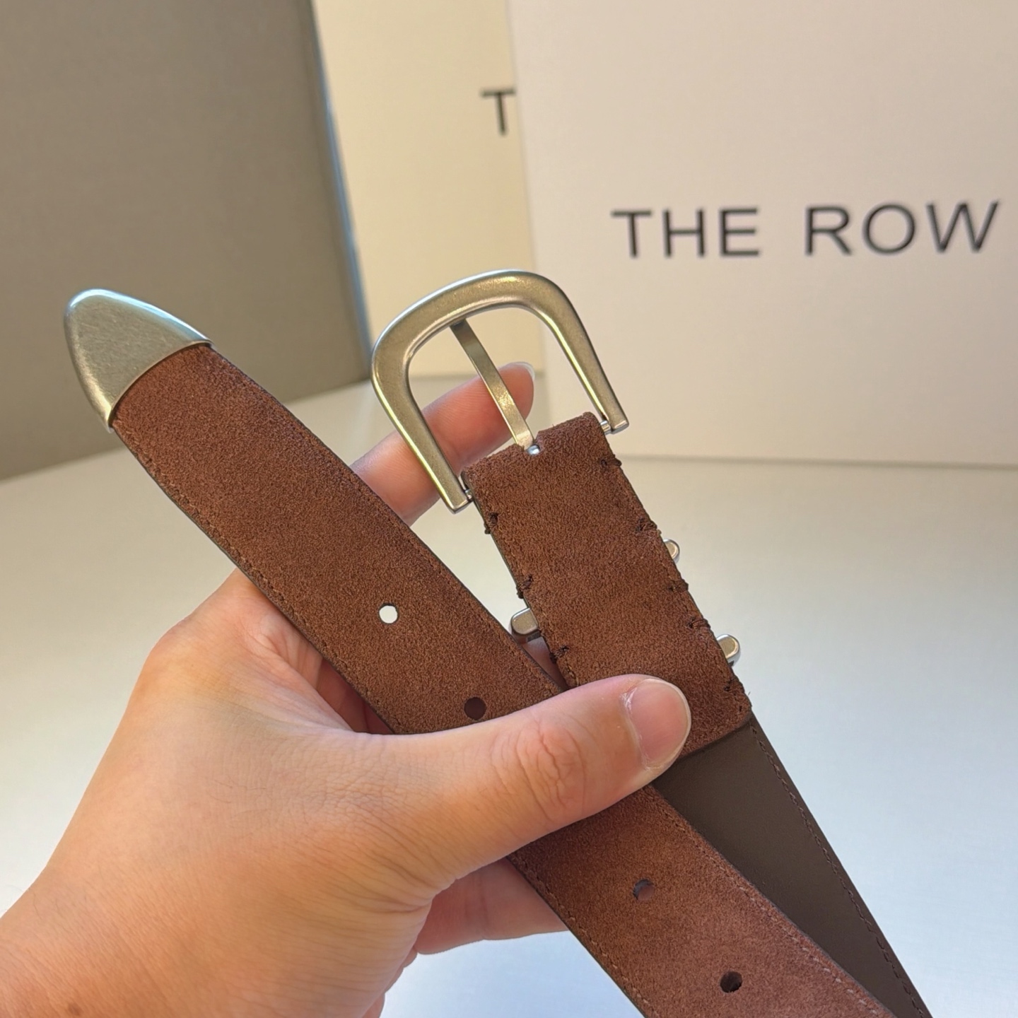 💥💥💥3.0cm THE  ROW腰带，绒面，头层牛皮，长度：75.80.85.90.95.100.欧，