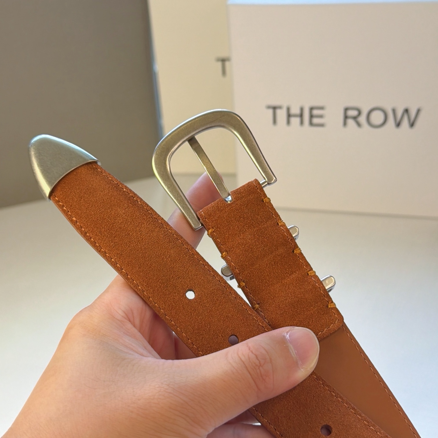 💥💥💥3.0cm THE  ROW腰带，绒面，头层牛皮，长度：75.80.85.90.95.100.欧，