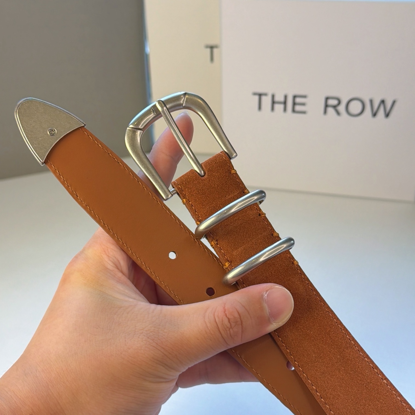 💥💥💥3.0cm THE  ROW腰带，绒面，头层牛皮，长度：75.80.85.90.95.100.欧，