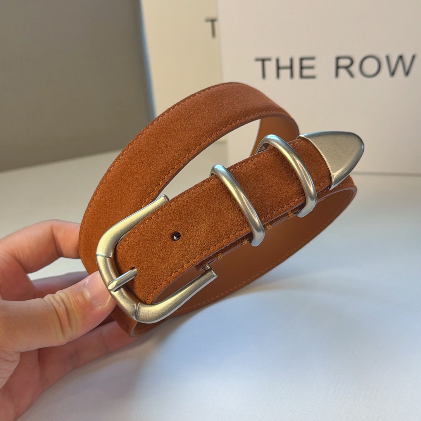 💥💥💥3.0cm THE  ROW腰带，绒面，头层牛皮，长度：75.80.85.90.95.100.欧，