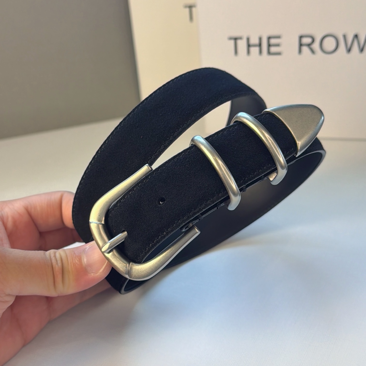 💥💥💥3.0cm THE  ROW腰带，绒面，头层牛皮，长度：75.80.85.90.95.100.欧，