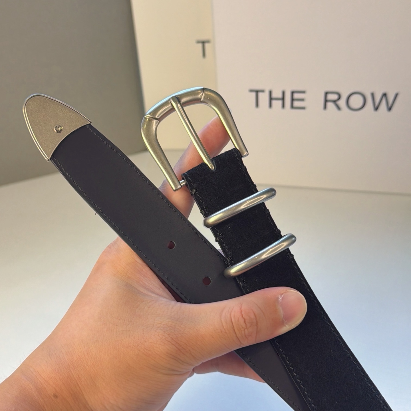 💥💥💥3.0cm THE  ROW腰带，绒面，头层牛皮，长度：75.80.85.90.95.100.欧，