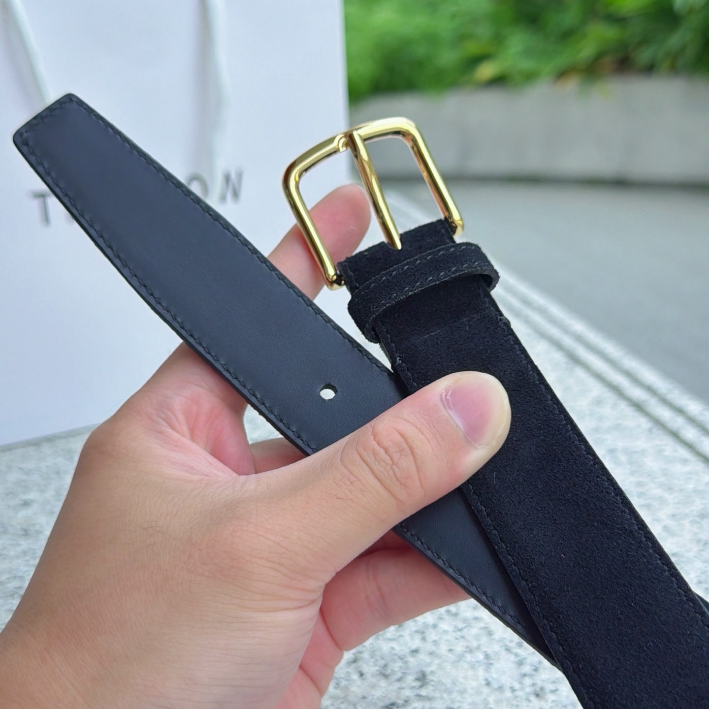 💥💥💥3.0cm THE  ROW腰带，绒面，头层牛皮，长度：75.80.85.90.95.100.欧，