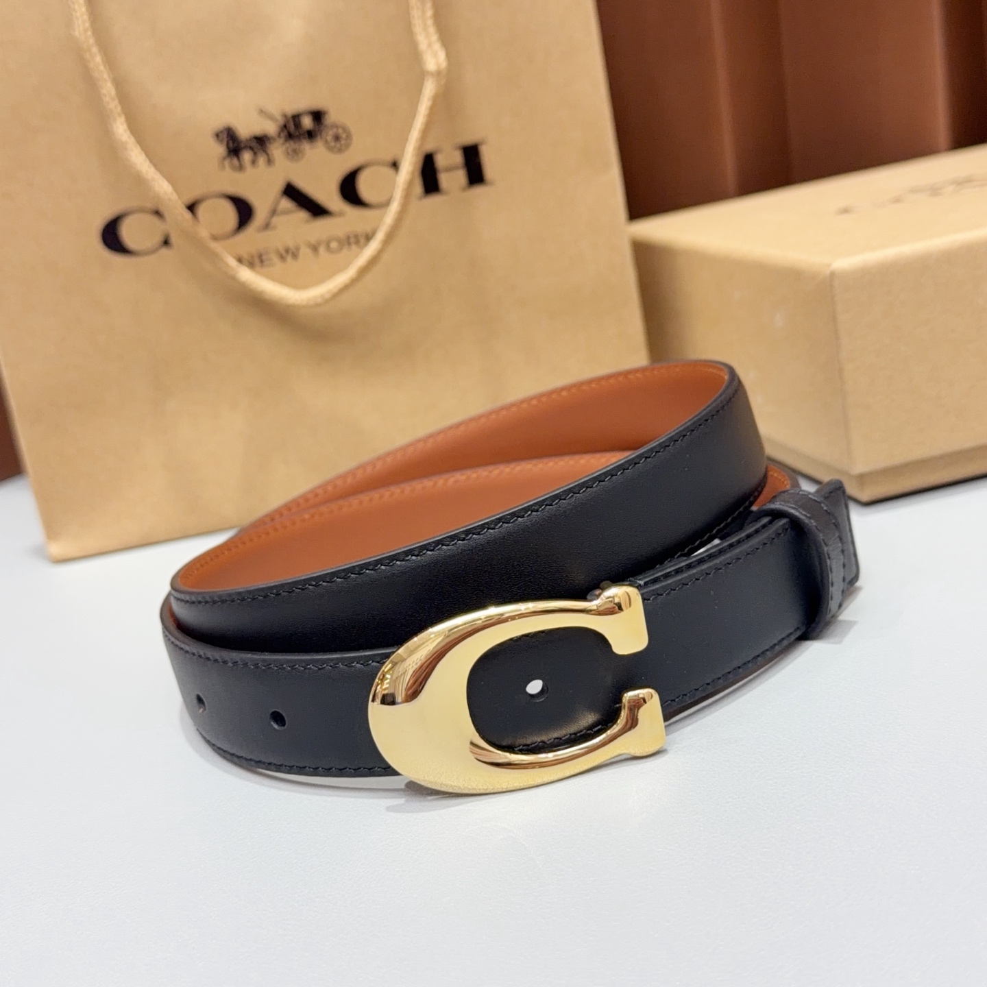 💥💥💥2.5cm蔻驰COACH腰带，双面头层牛皮，长度：75.80.85.90.95.100.105欧，