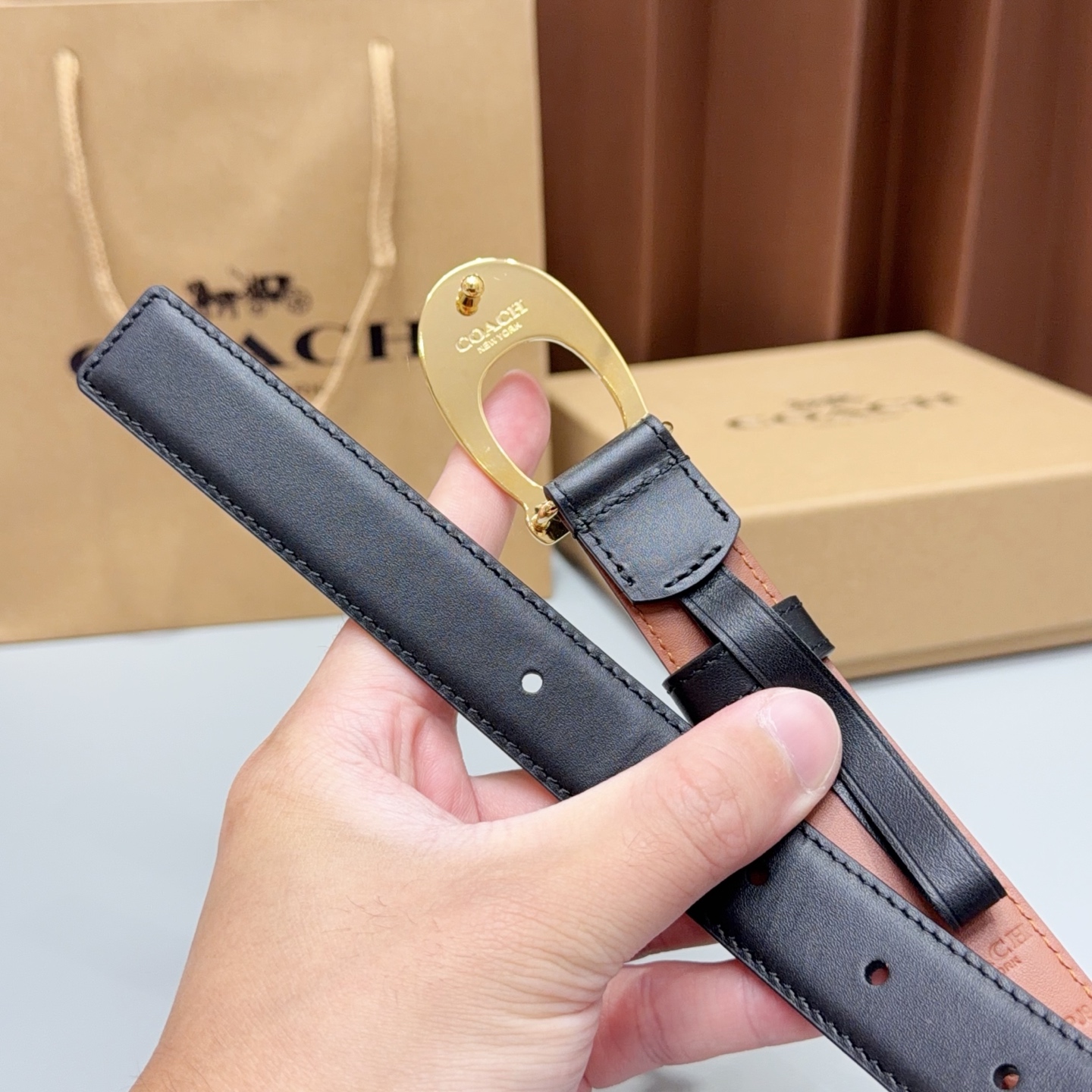 💥💥💥2.5cm蔻驰COACH腰带，双面头层牛皮，长度：75.80.85.90.95.100.105欧，