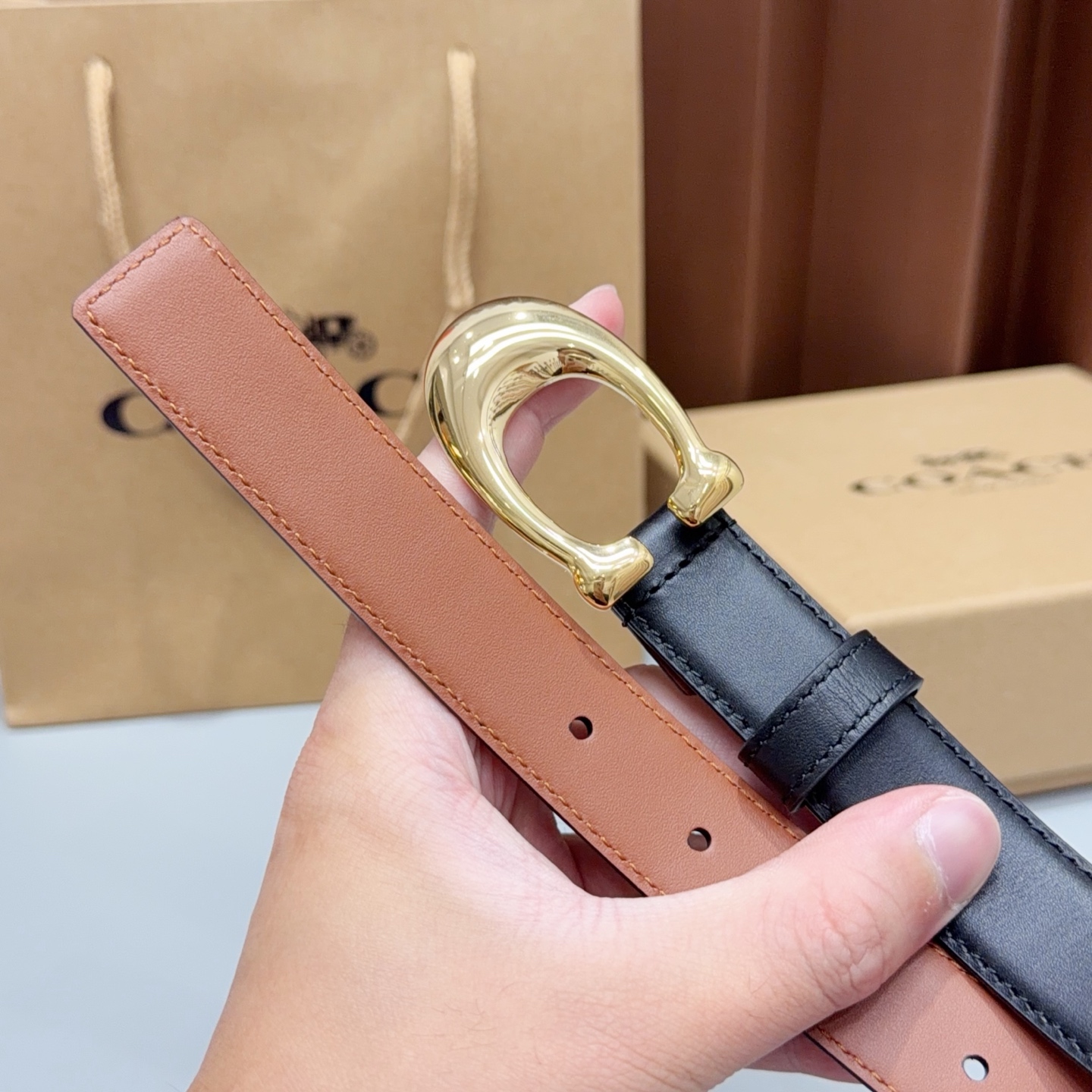 💥💥💥2.5cm蔻驰COACH腰带，双面头层牛皮，长度：75.80.85.90.95.100.105欧，