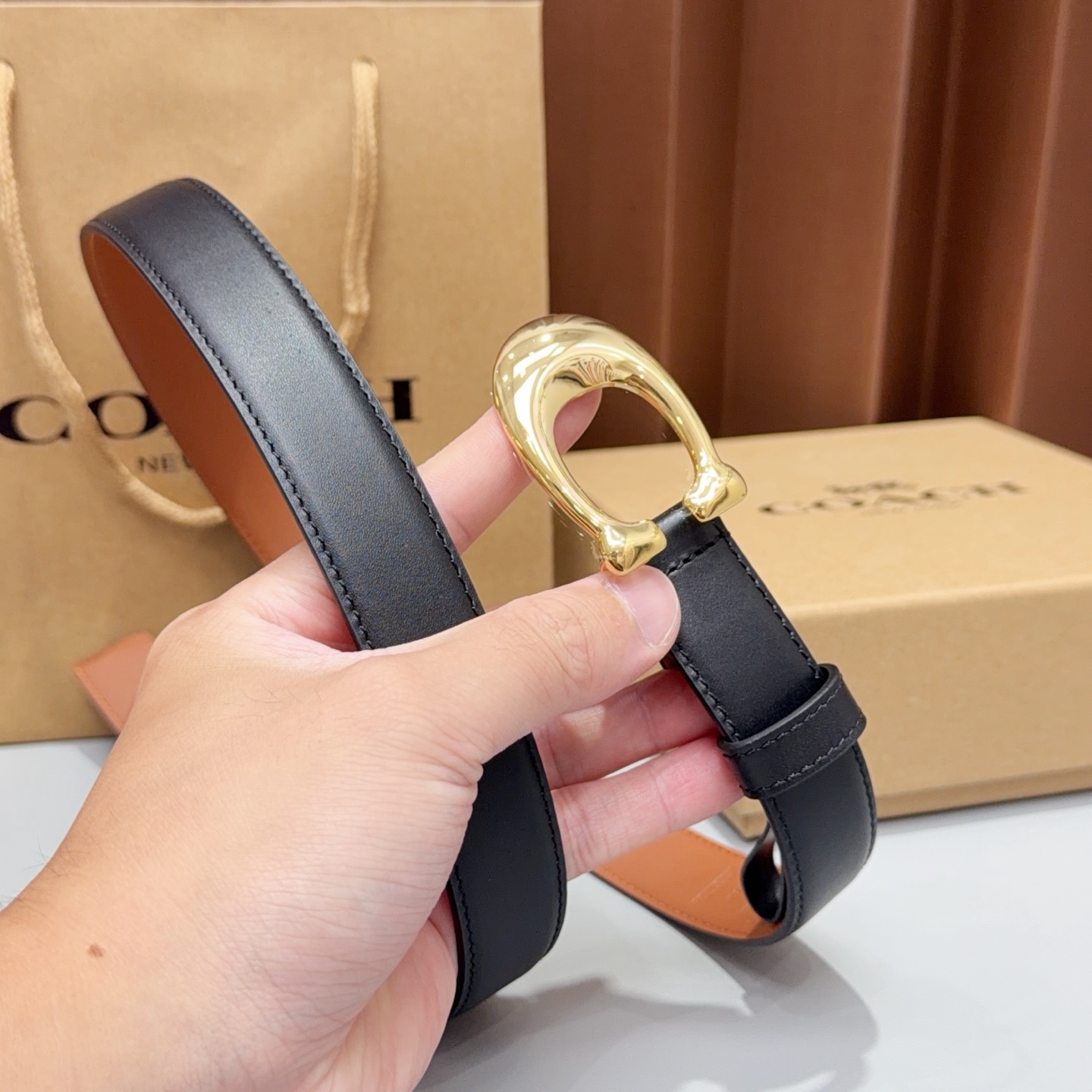 💥💥💥2.5cm蔻驰COACH腰带，双面头层牛皮，长度：75.80.85.90.95.100.105欧，