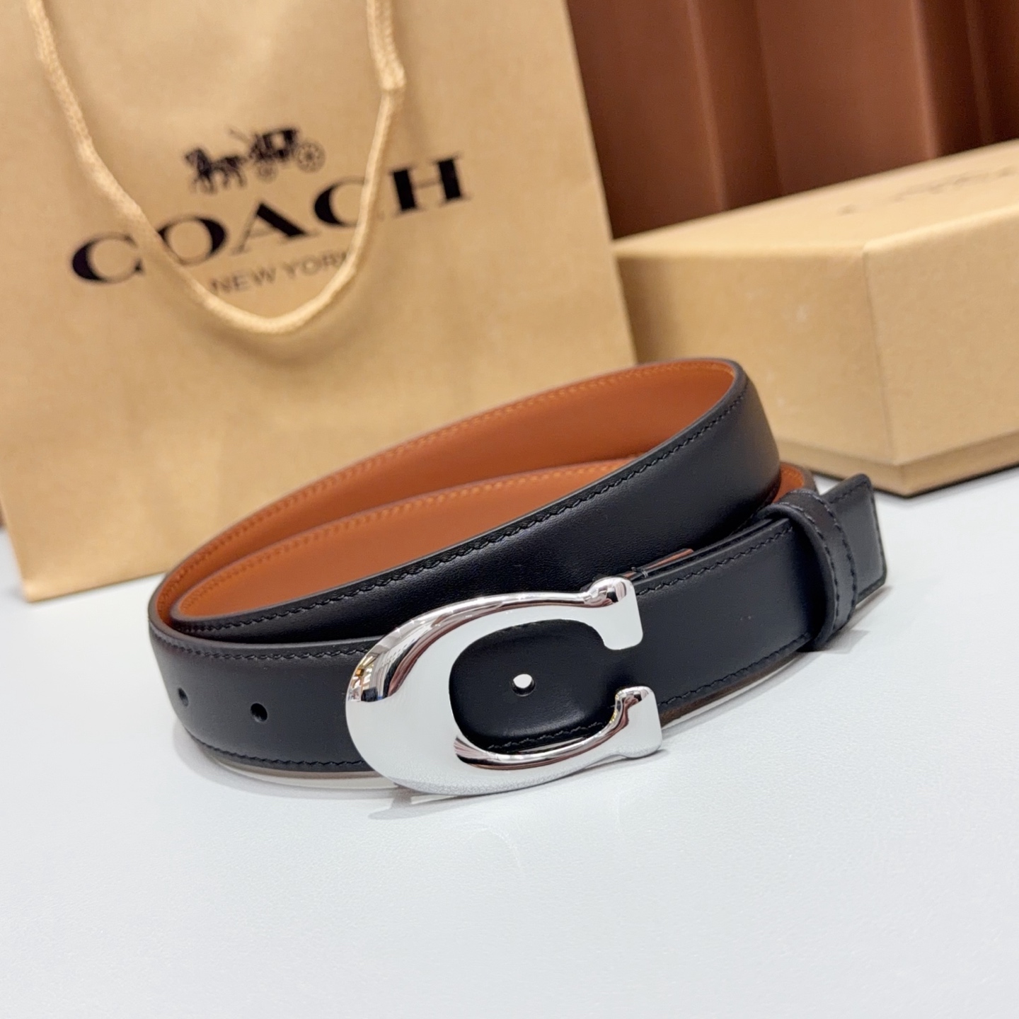 💥💥💥2.5cm蔻驰COACH腰带，双面头层牛皮，长度：75.80.85.90.95.100.105欧，