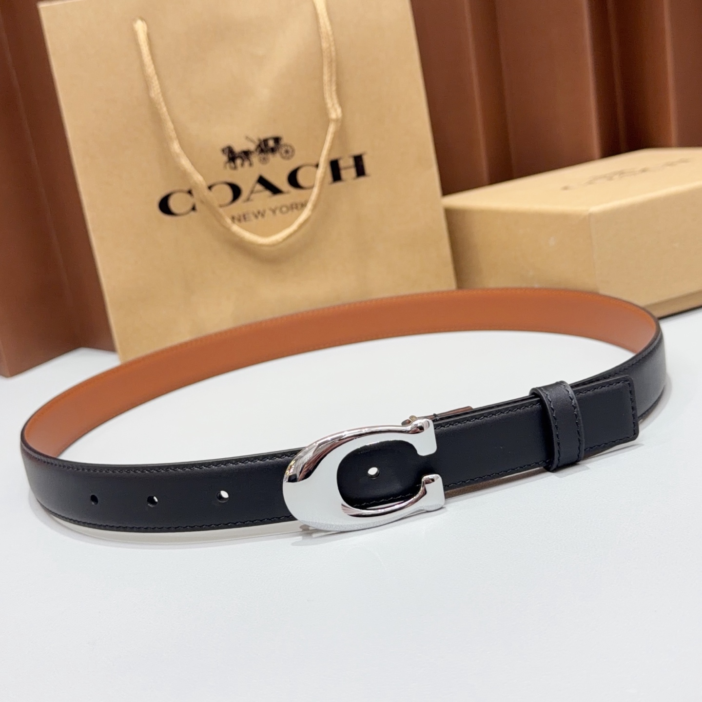 💥💥💥2.5cm蔻驰COACH腰带，双面头层牛皮，长度：75.80.85.90.95.100.105欧，