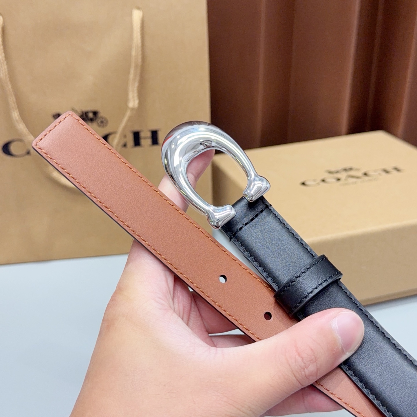💥💥💥2.5cm蔻驰COACH腰带，双面头层牛皮，长度：75.80.85.90.95.100.105欧，