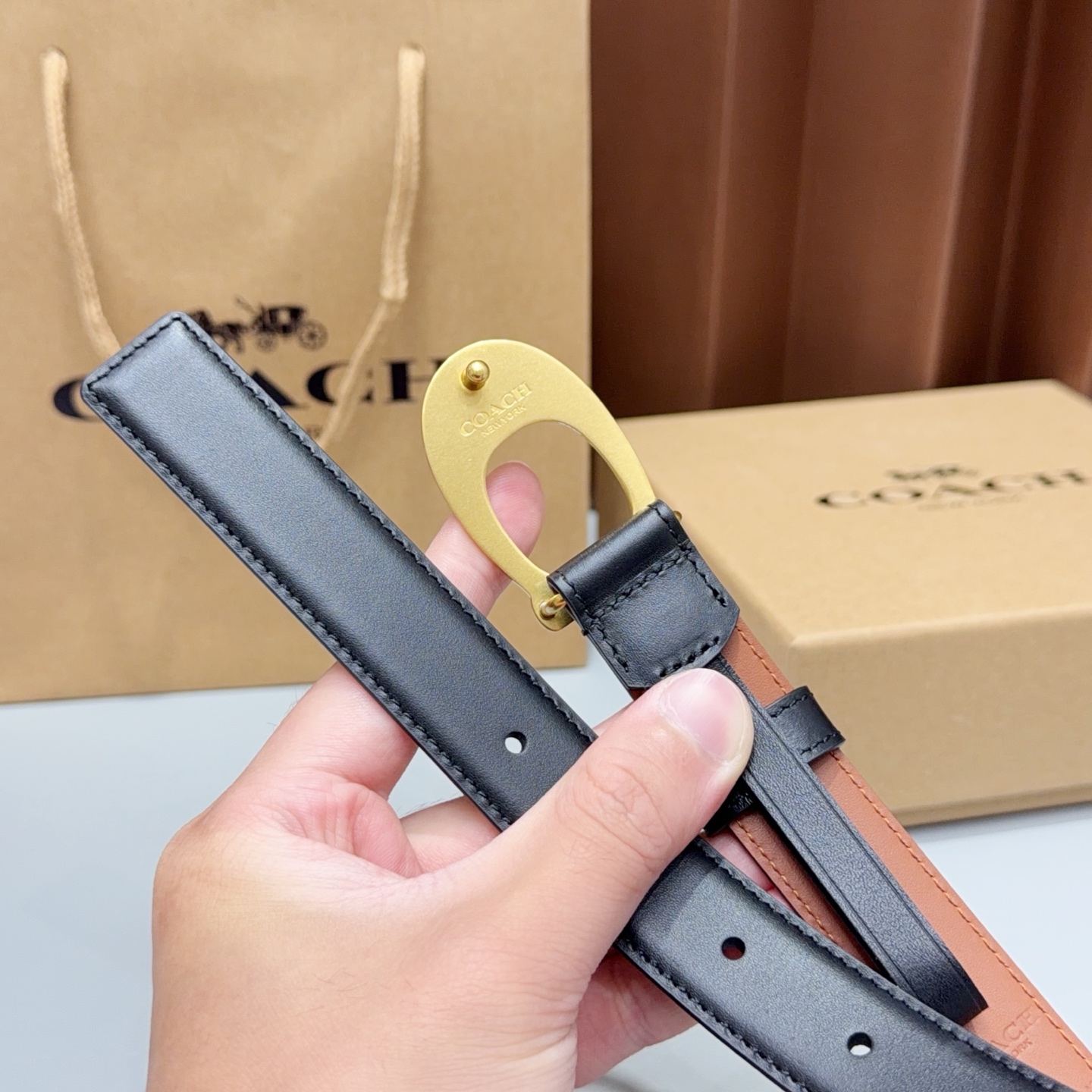 💥💥💥2.5cm蔻驰COACH腰带，双面头层牛皮，长度：75.80.85.90.95.100.105欧，