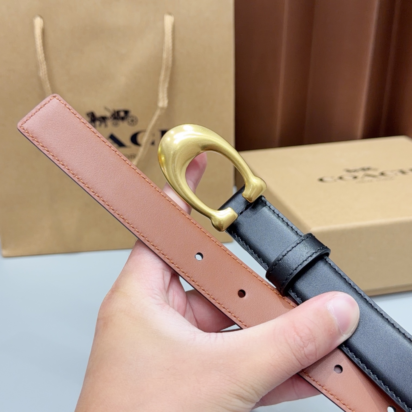 💥💥💥2.5cm蔻驰COACH腰带，双面头层牛皮，长度：75.80.85.90.95.100.105欧，