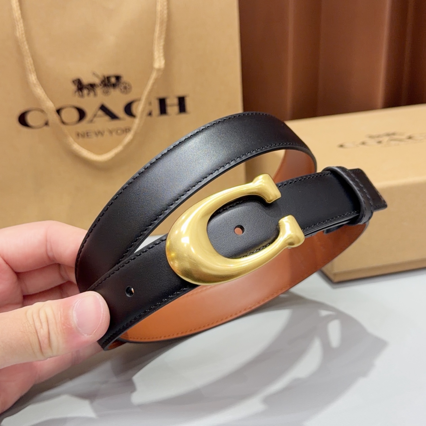 💥💥💥2.5cm蔻驰COACH腰带，双面头层牛皮，长度：75.80.85.90.95.100.105欧，