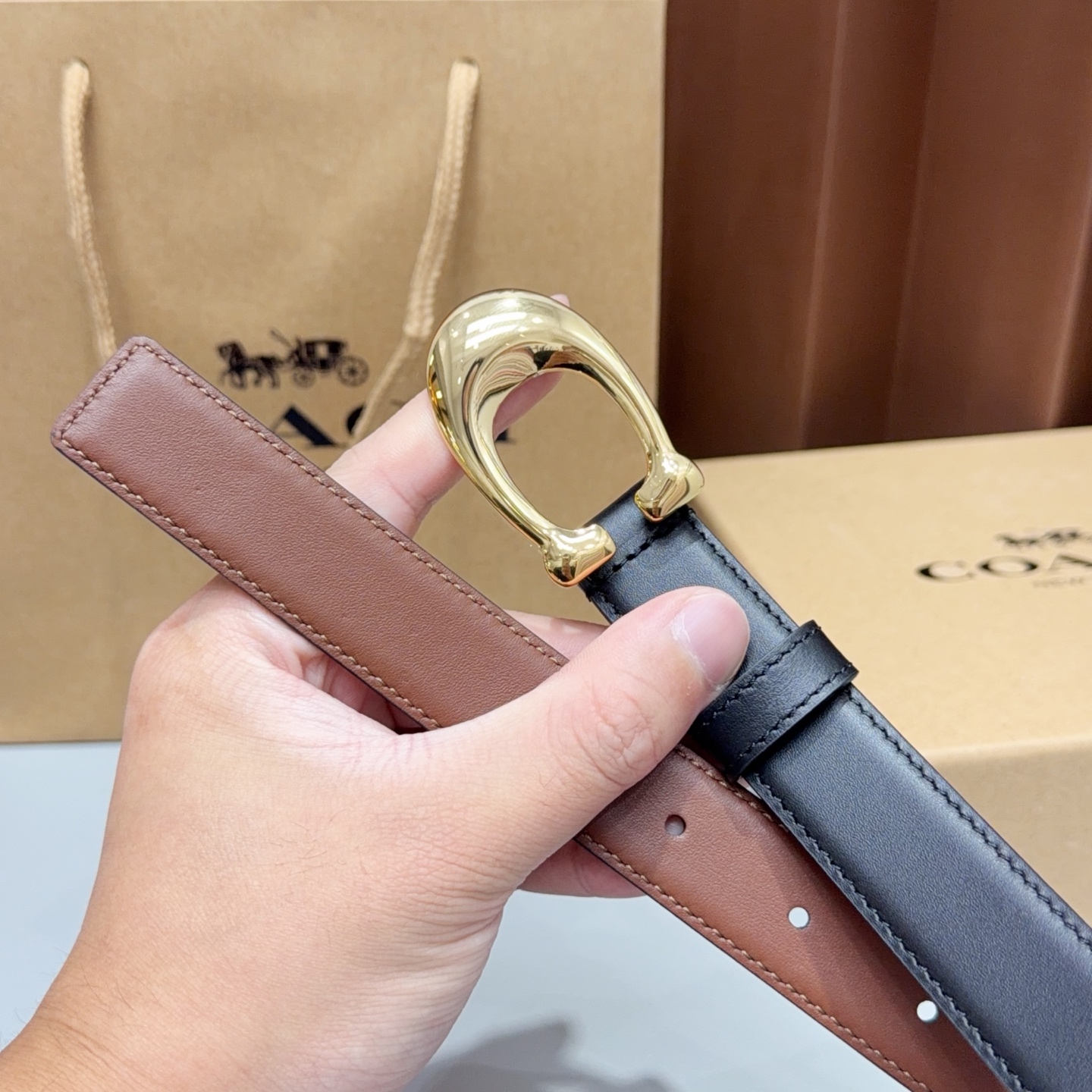 💥💥💥2.5cm蔻驰COACH腰带，双面头层牛皮，长度：75.80.85.90.95.100.105欧，