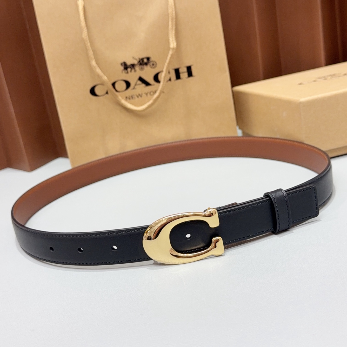 💥💥💥2.5cm蔻驰COACH腰带，双面头层牛皮，长度：75.80.85.90.95.100.105欧，