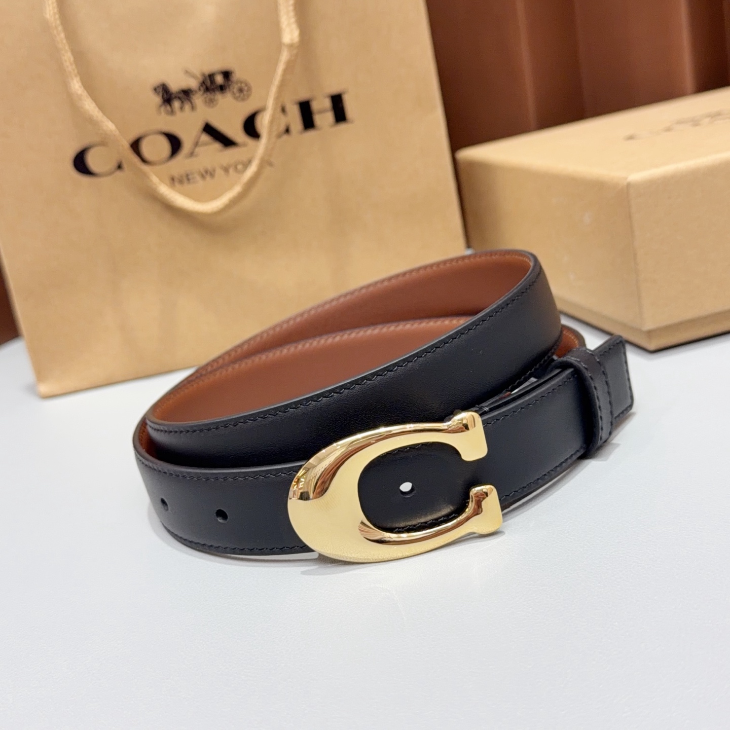 💥💥💥2.5cm蔻驰COACH腰带，双面头层牛皮，长度：75.80.85.90.95.100.105欧，