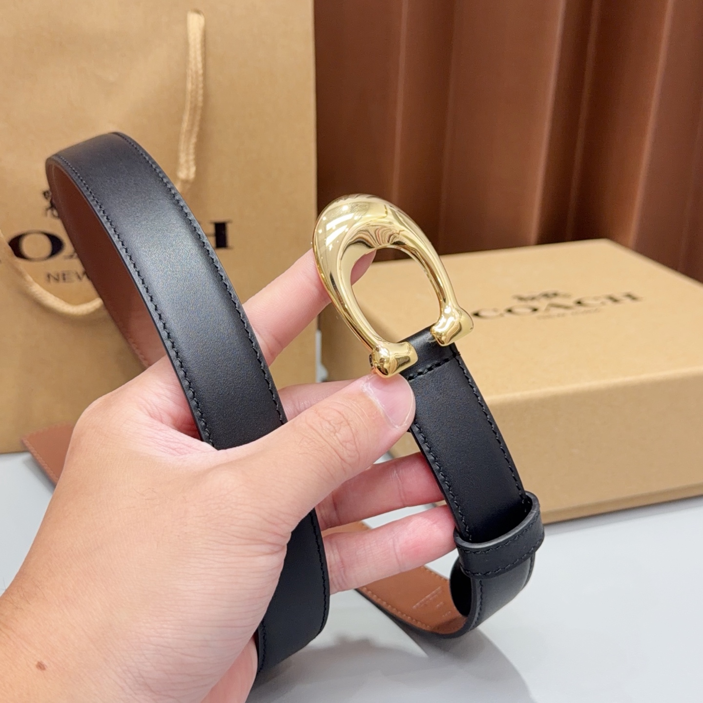 💥💥💥2.5cm蔻驰COACH腰带，双面头层牛皮，长度：75.80.85.90.95.100.105欧，