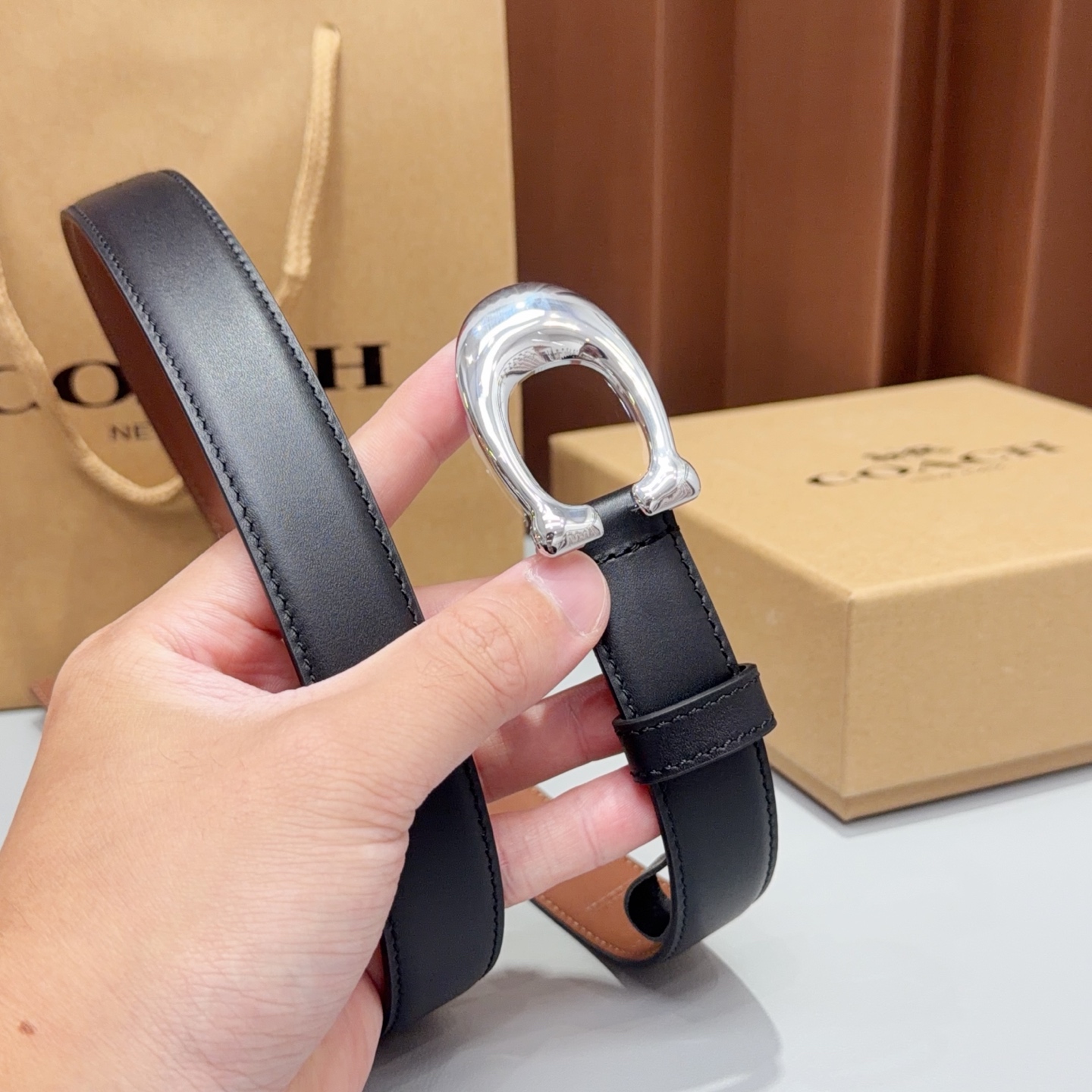 💥💥💥2.5cm蔻驰COACH腰带，双面头层牛皮，长度：75.80.85.90.95.100.105欧，