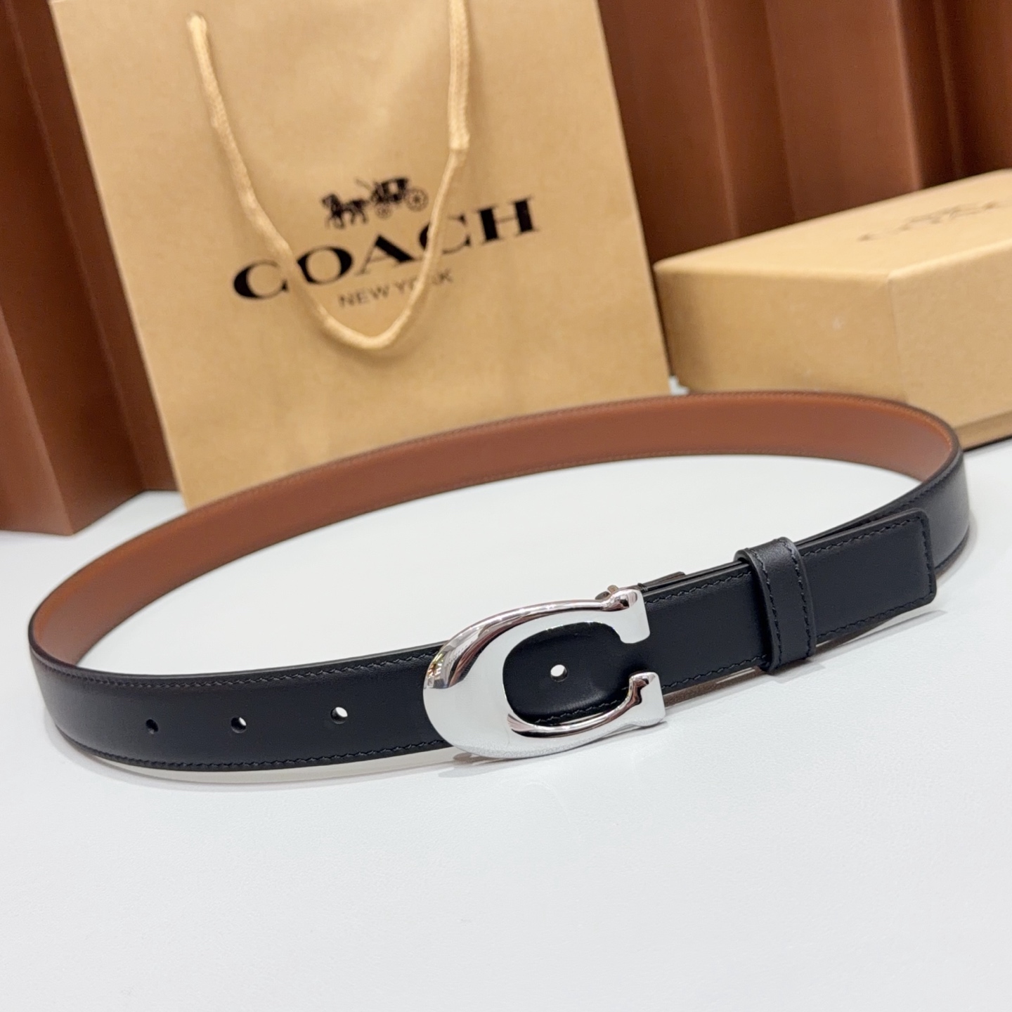 💥💥💥2.5cm蔻驰COACH腰带，双面头层牛皮，长度：75.80.85.90.95.100.105欧，