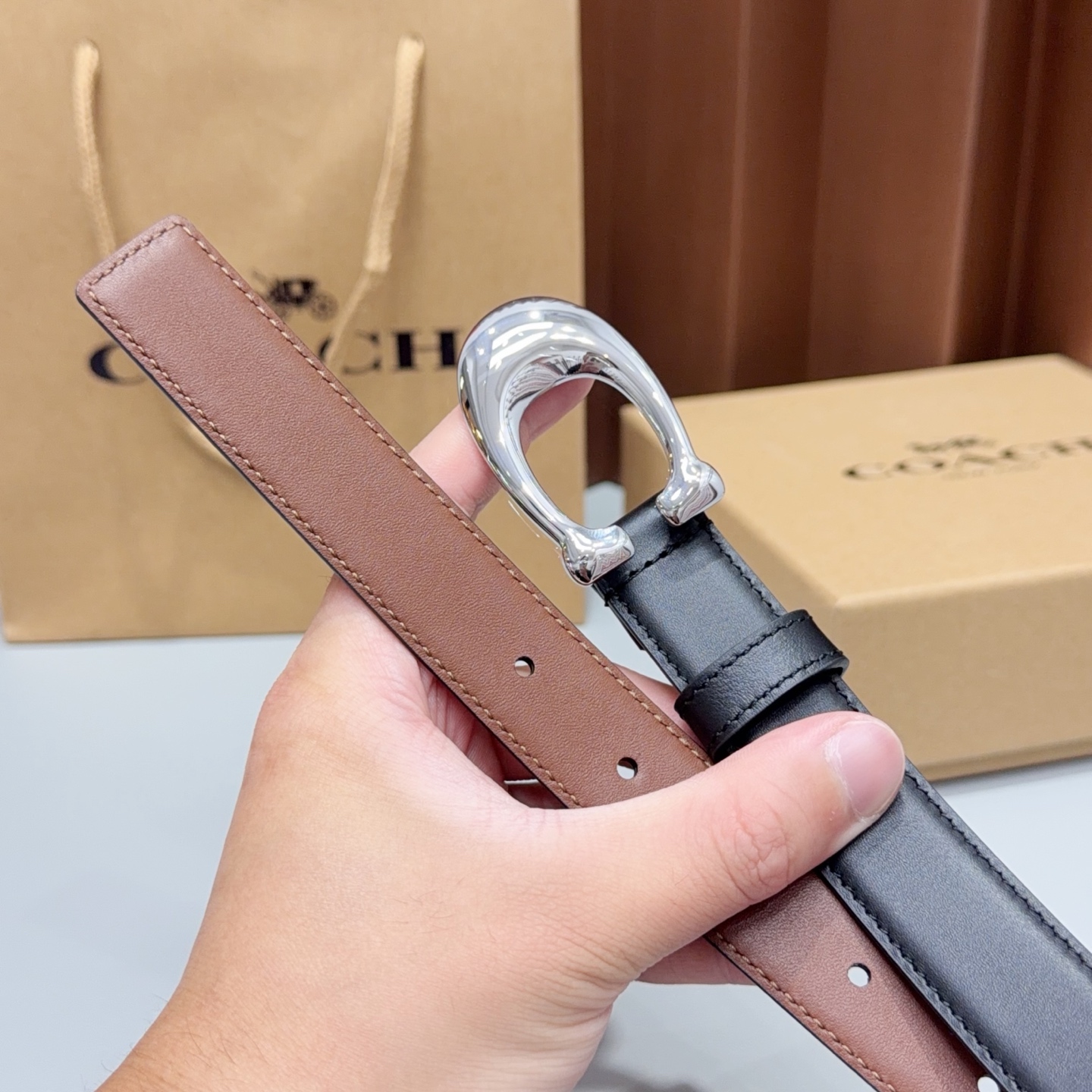 💥💥💥2.5cm蔻驰COACH腰带，双面头层牛皮，长度：75.80.85.90.95.100.105欧，