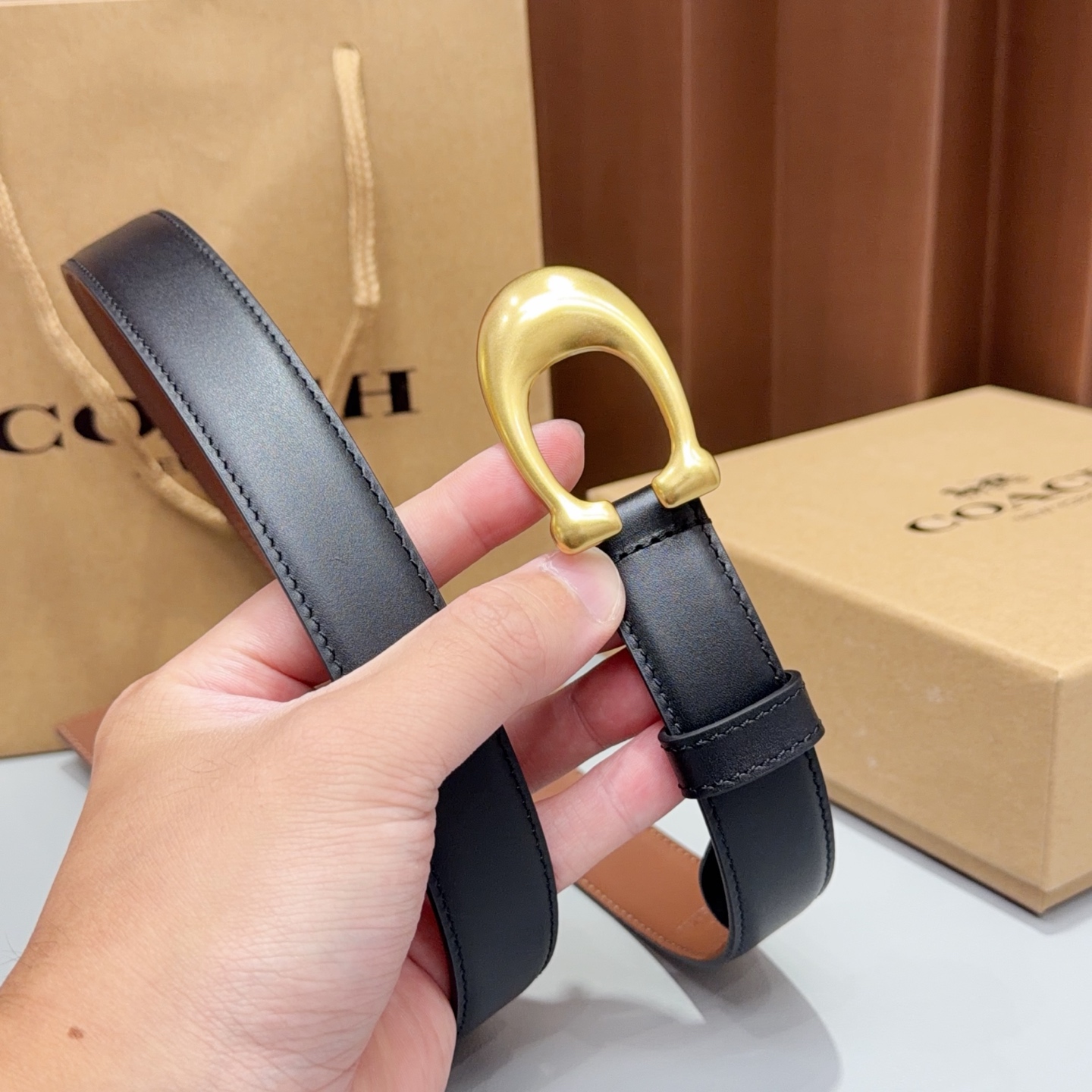 💥💥💥2.5cm蔻驰COACH腰带，双面头层牛皮，长度：75.80.85.90.95.100.105欧，