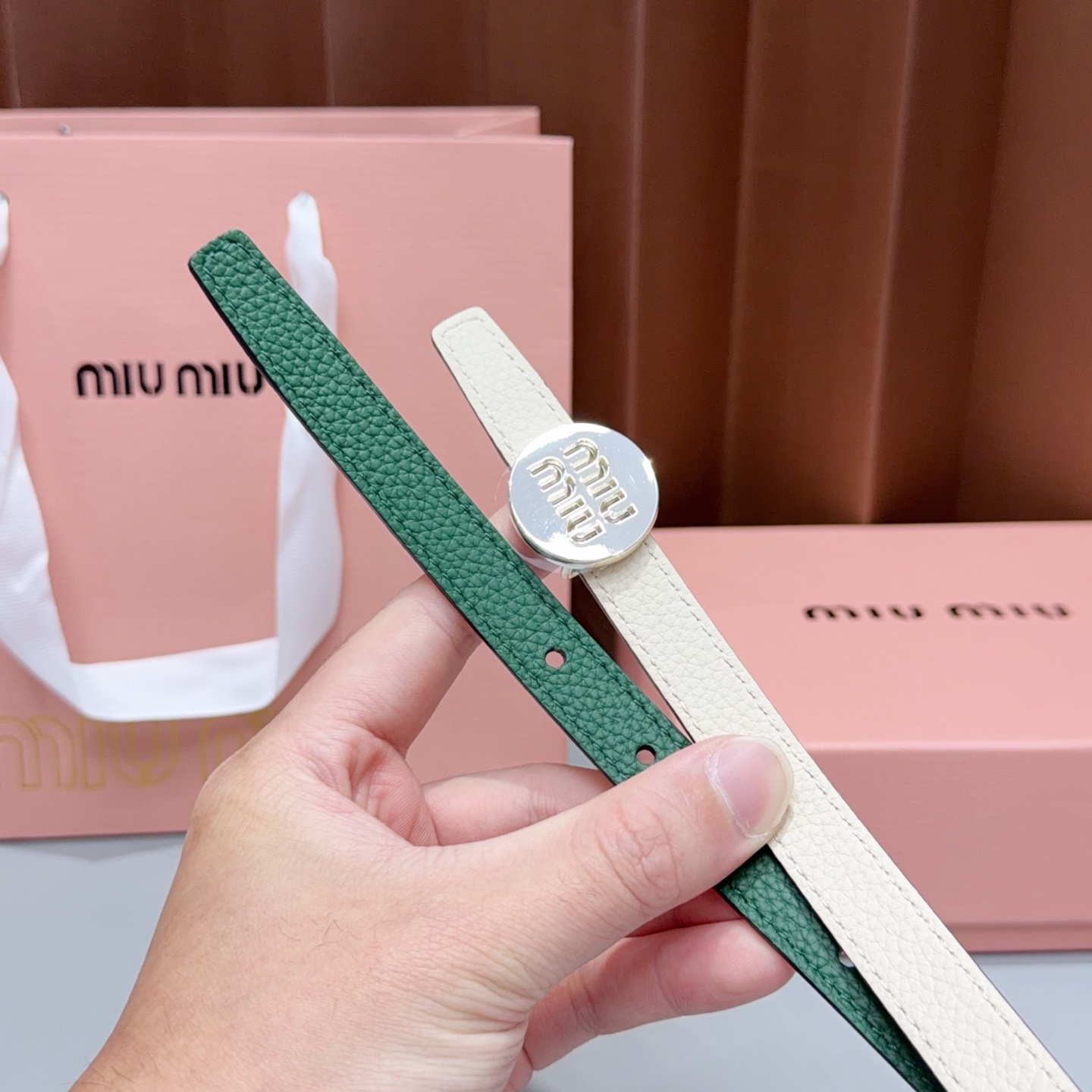 💥💥💥1.5cm缪缪miu min腰带，双面头层牛皮，长度：75.80.85.90.95.100.105欧。