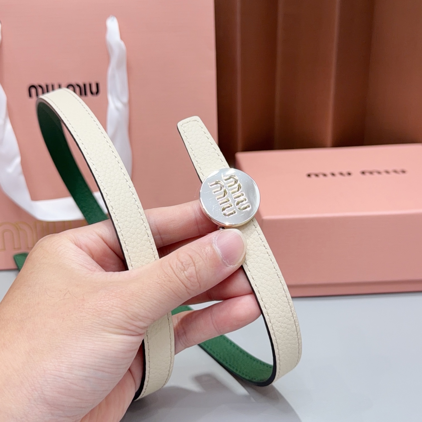 💥💥💥1.5cm缪缪miu min腰带，双面头层牛皮，长度：75.80.85.90.95.100.105欧。