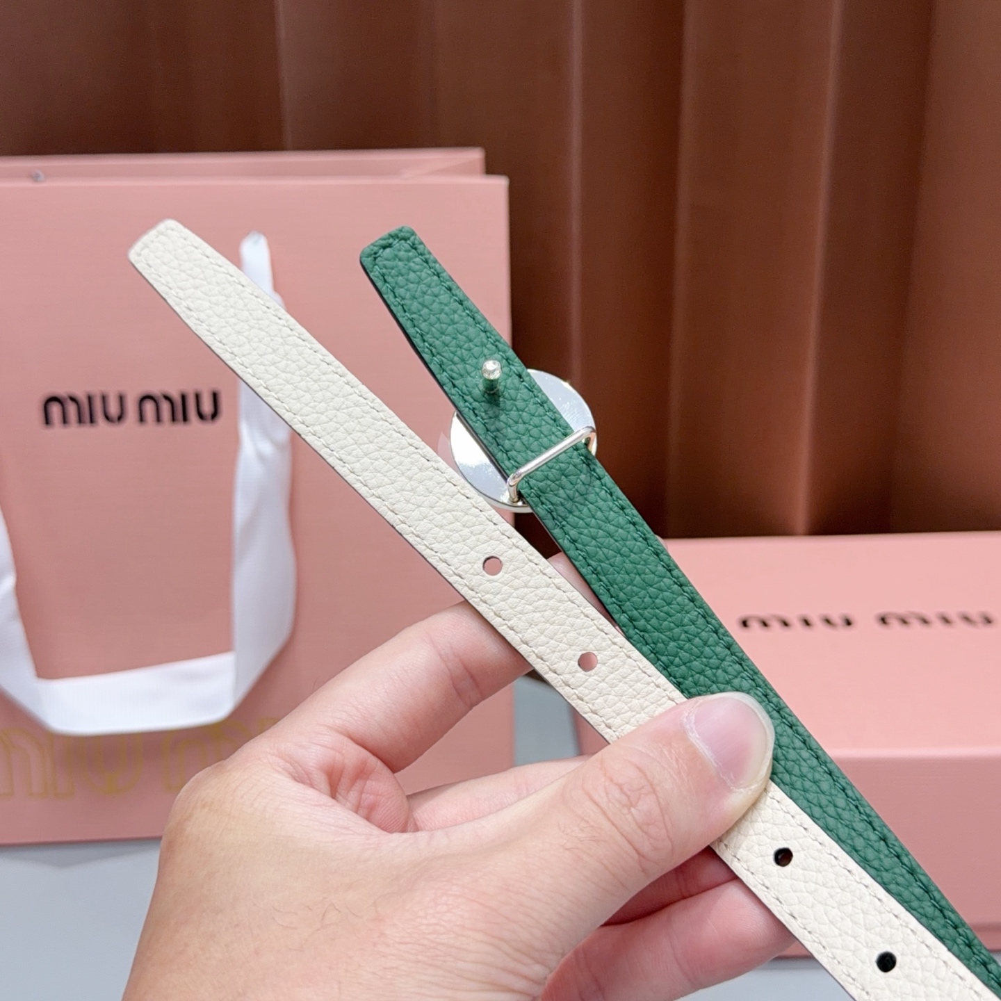 💥💥💥1.5cm缪缪miu min腰带，双面头层牛皮，长度：75.80.85.90.95.100.105欧。