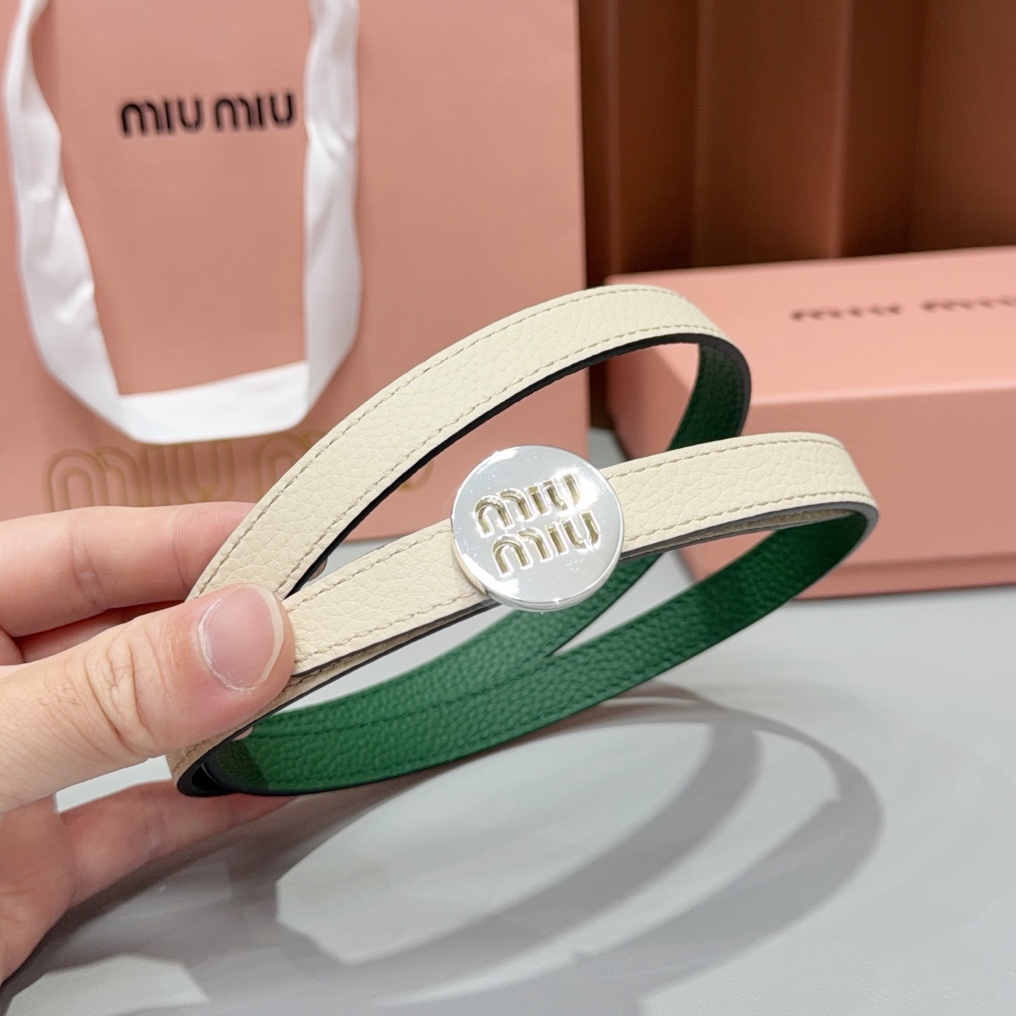 💥💥💥1.5cm缪缪miu min腰带，双面头层牛皮，长度：75.80.85.90.95.100.105欧。