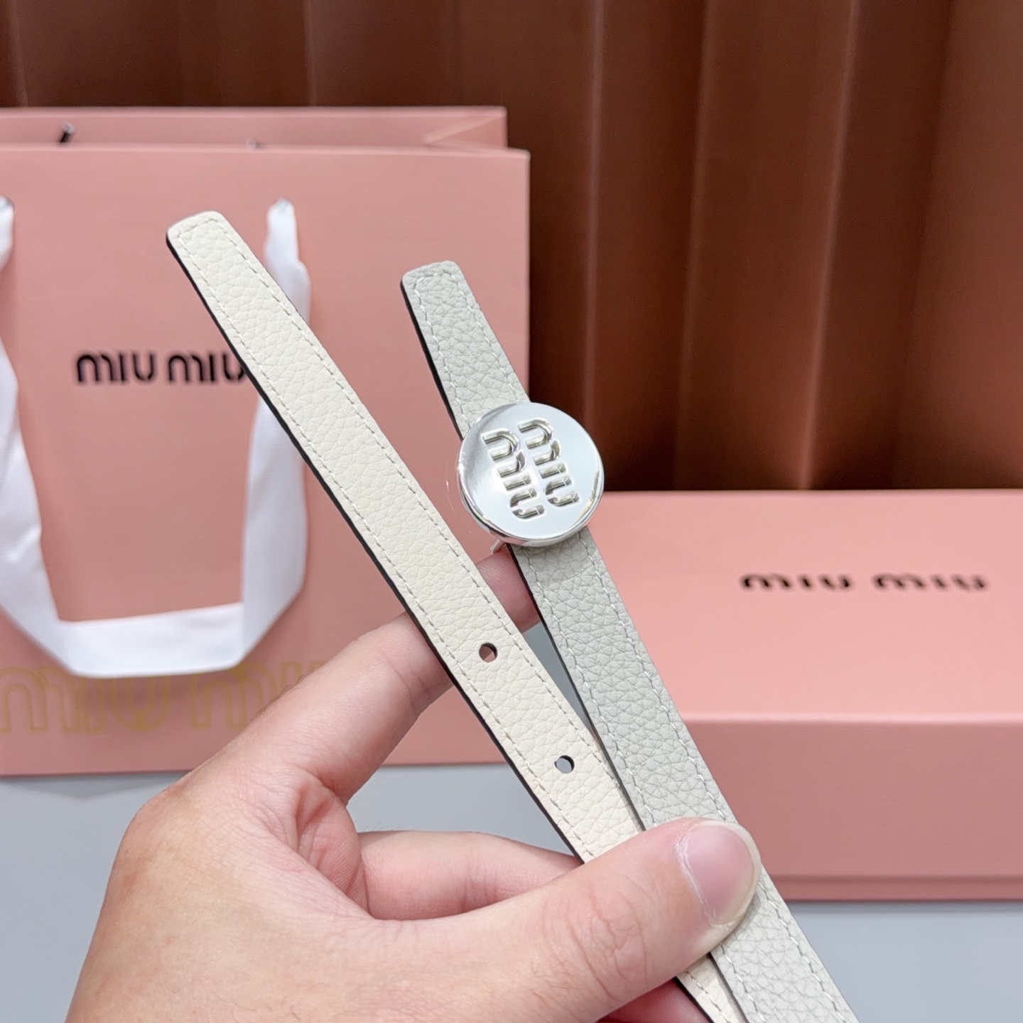 💥💥💥1.5cm缪缪miu min腰带，双面头层牛皮，长度：75.80.85.90.95.100.105欧。