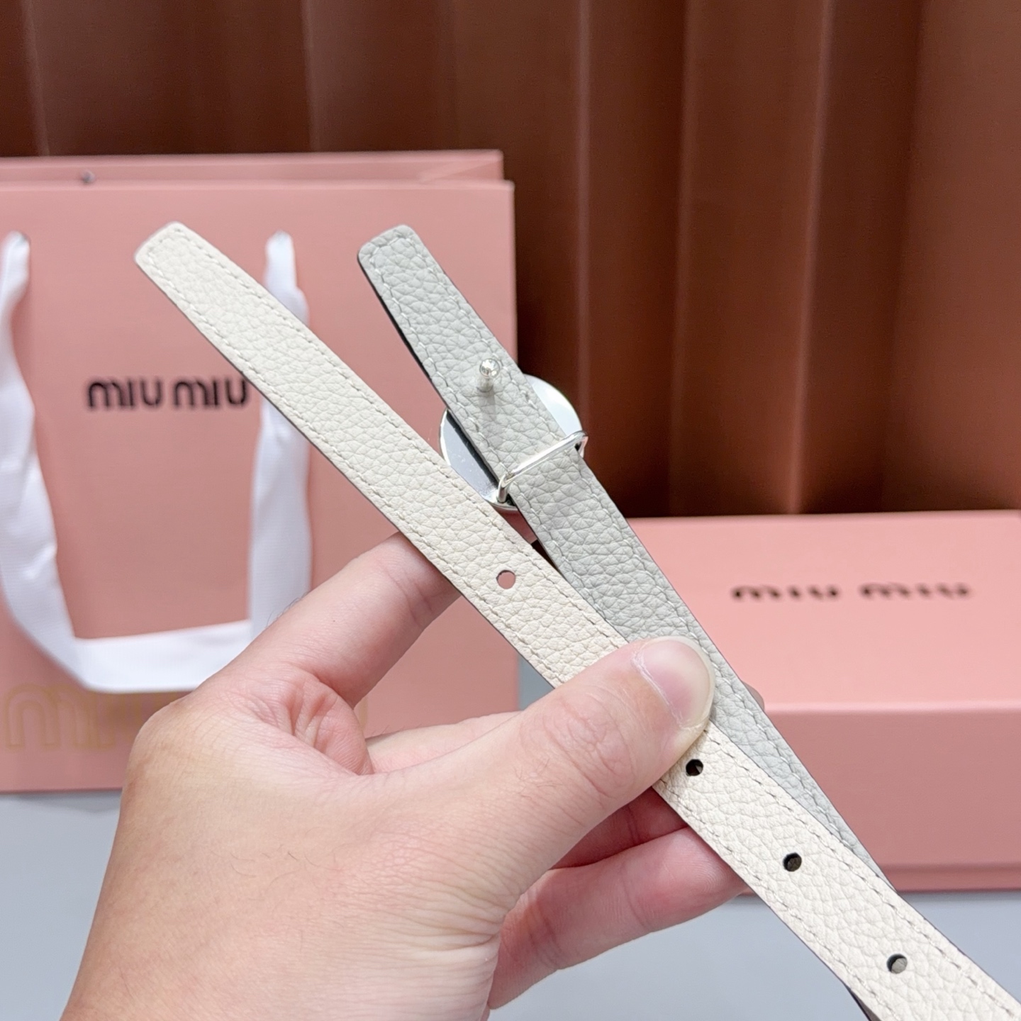 💥💥💥1.5cm缪缪miu min腰带，双面头层牛皮，长度：75.80.85.90.95.100.105欧。 