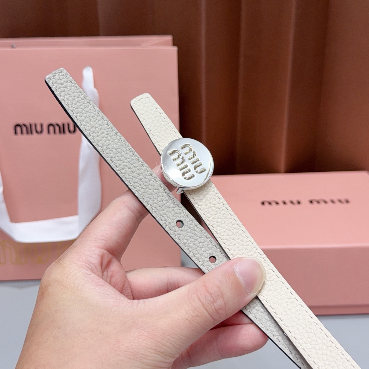 💥💥💥1.5cm缪缪miu min腰带，双面头层牛皮，长度：75.80.85.90.95.100.105欧。 