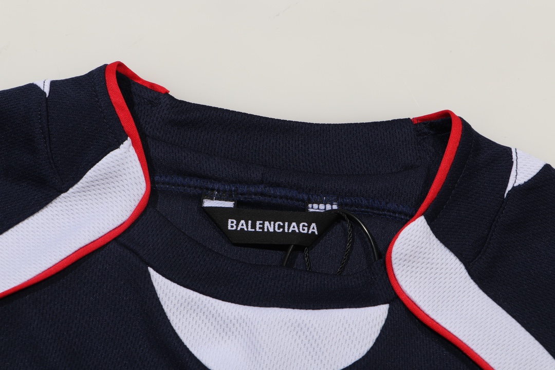 Balenciaga Jersey Top - Paris Logo, Navy Blue, Short Sleeve, Sizes S-XL 3 i1707024577 8199 6