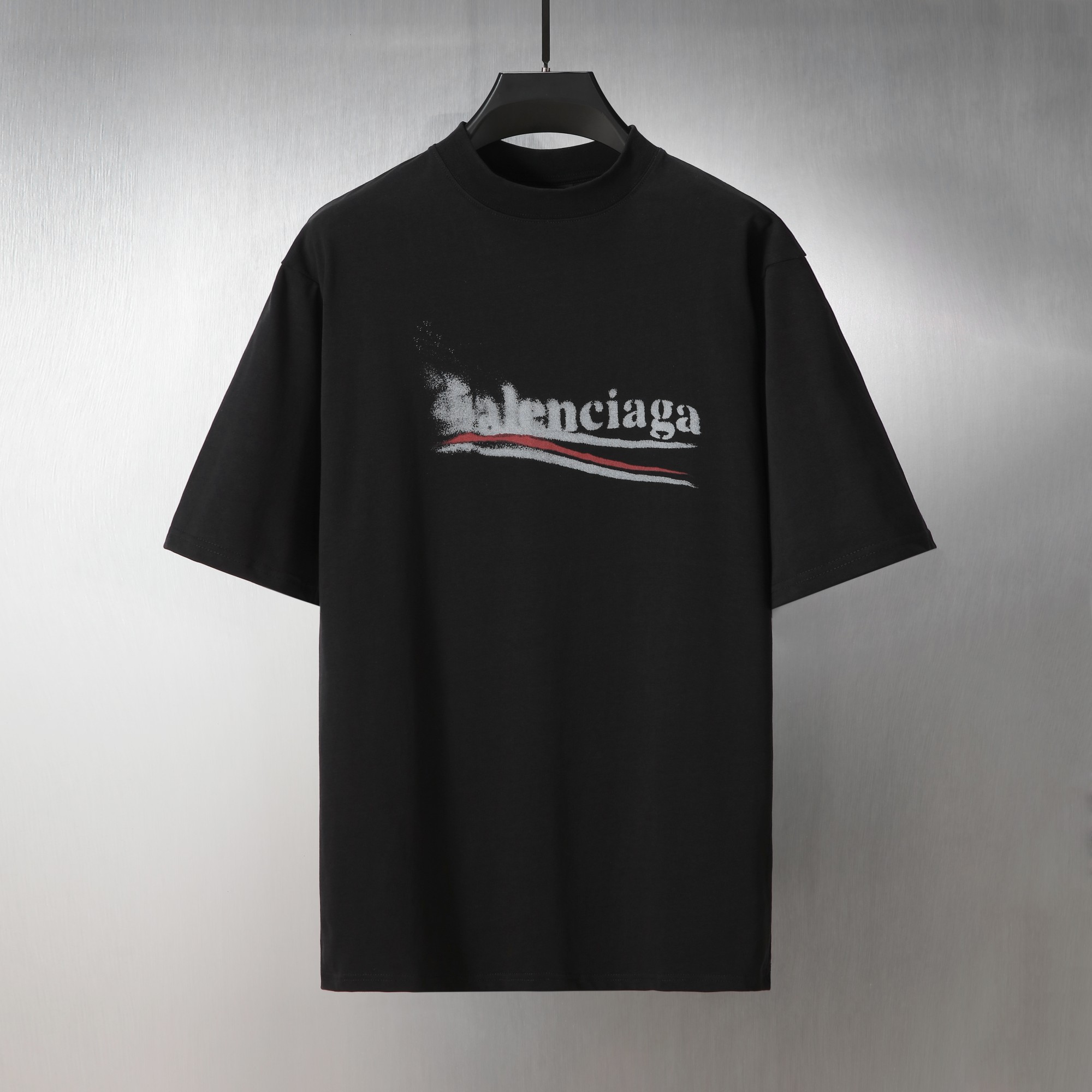 Balenciaga Classic Logo Print High Neck Short Sleeve T-Shirt For Men And Women