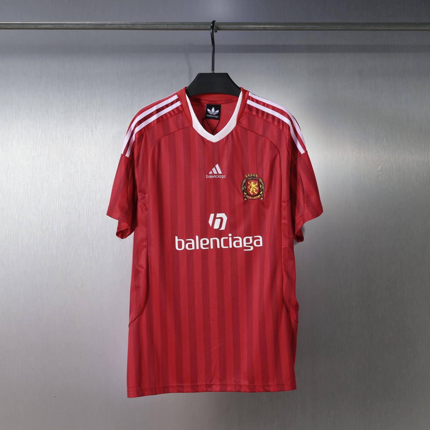 Adidas X Balenciaga Jersey Top - Red Striped T-Shirt, Sizes S-XL 2 a1717492894562 7201