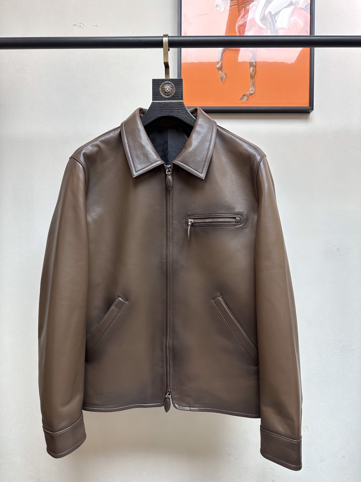 Berluti Brown Collared Zip Jacket