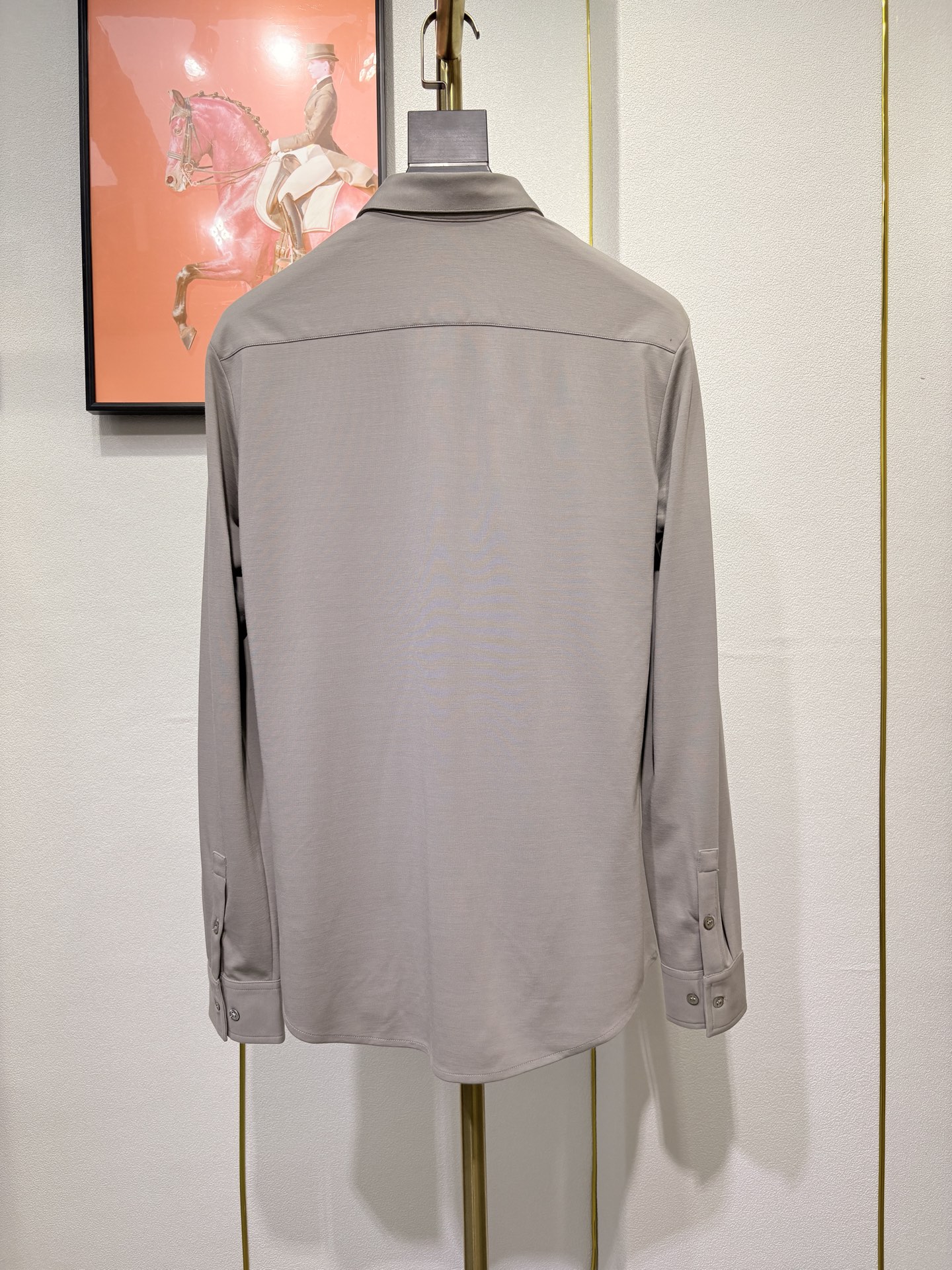 lP🆕，2025秋冬新款，胸前品牌小标LOGO刺绣衬衫，采用定制罗马微弹力布料制成，面料垂性好贴肤穿着舒