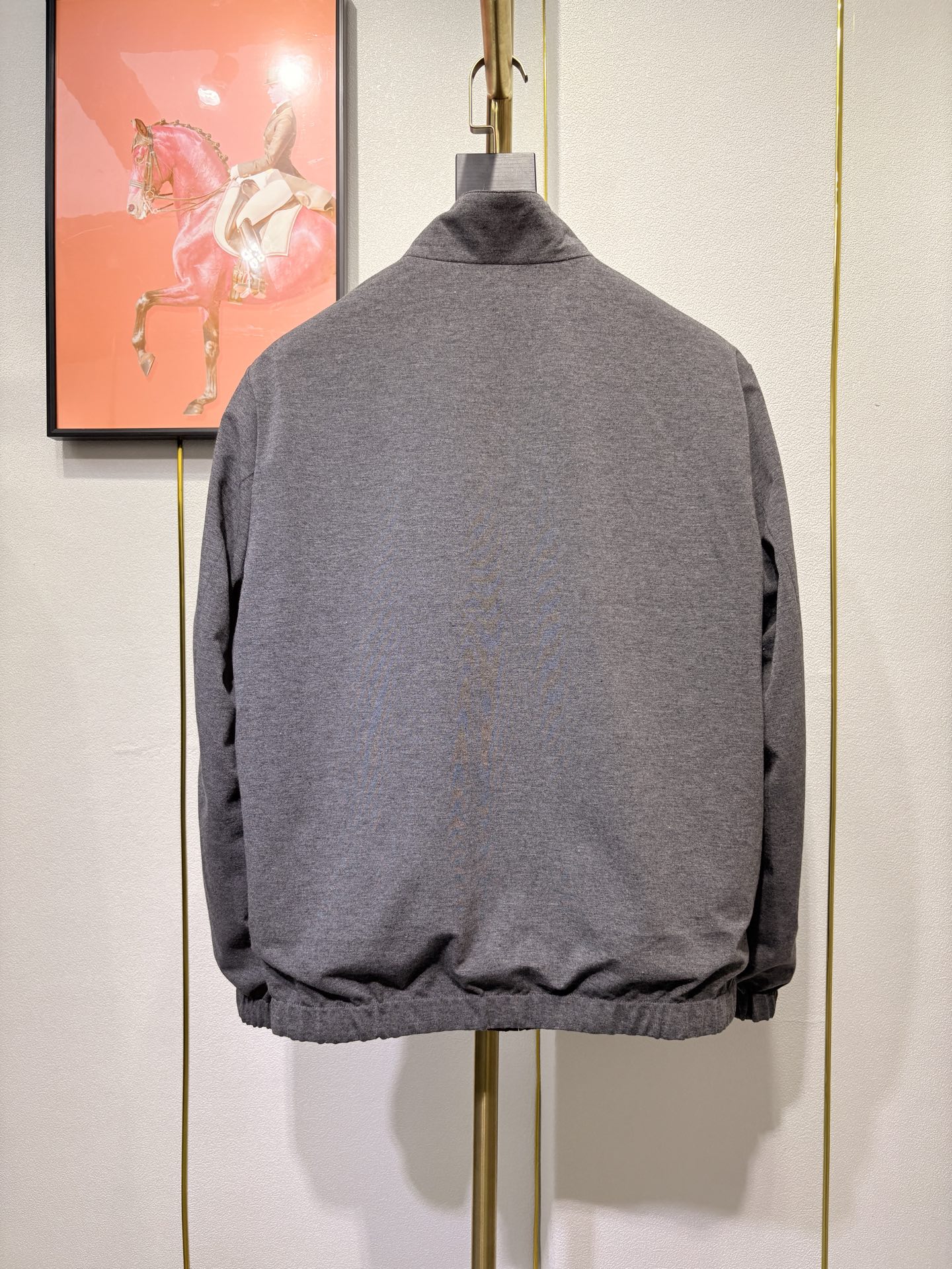 Kiton，2025双面穿立领夹克外套，100%聚酯纤维面料，67%聚酯纤维 6%羊绒 27粘胶纤维 混