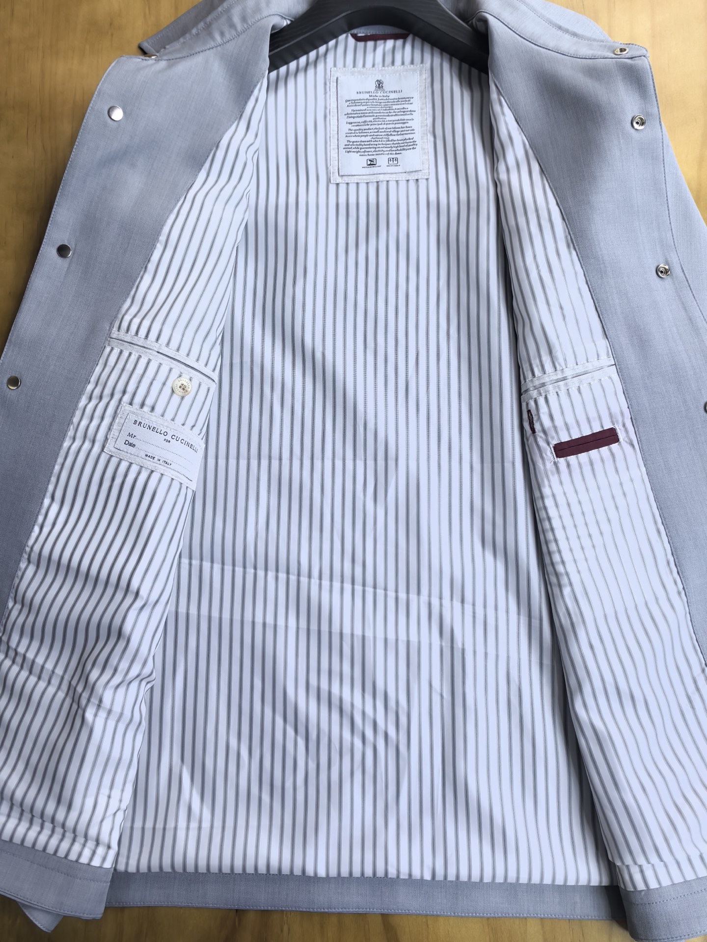 BC 2026春款 男士商务翻领夹克外套，开模定制五金配件 三标齐 羊毛 尼龙 聚酯纤维混纺面料，手感柔