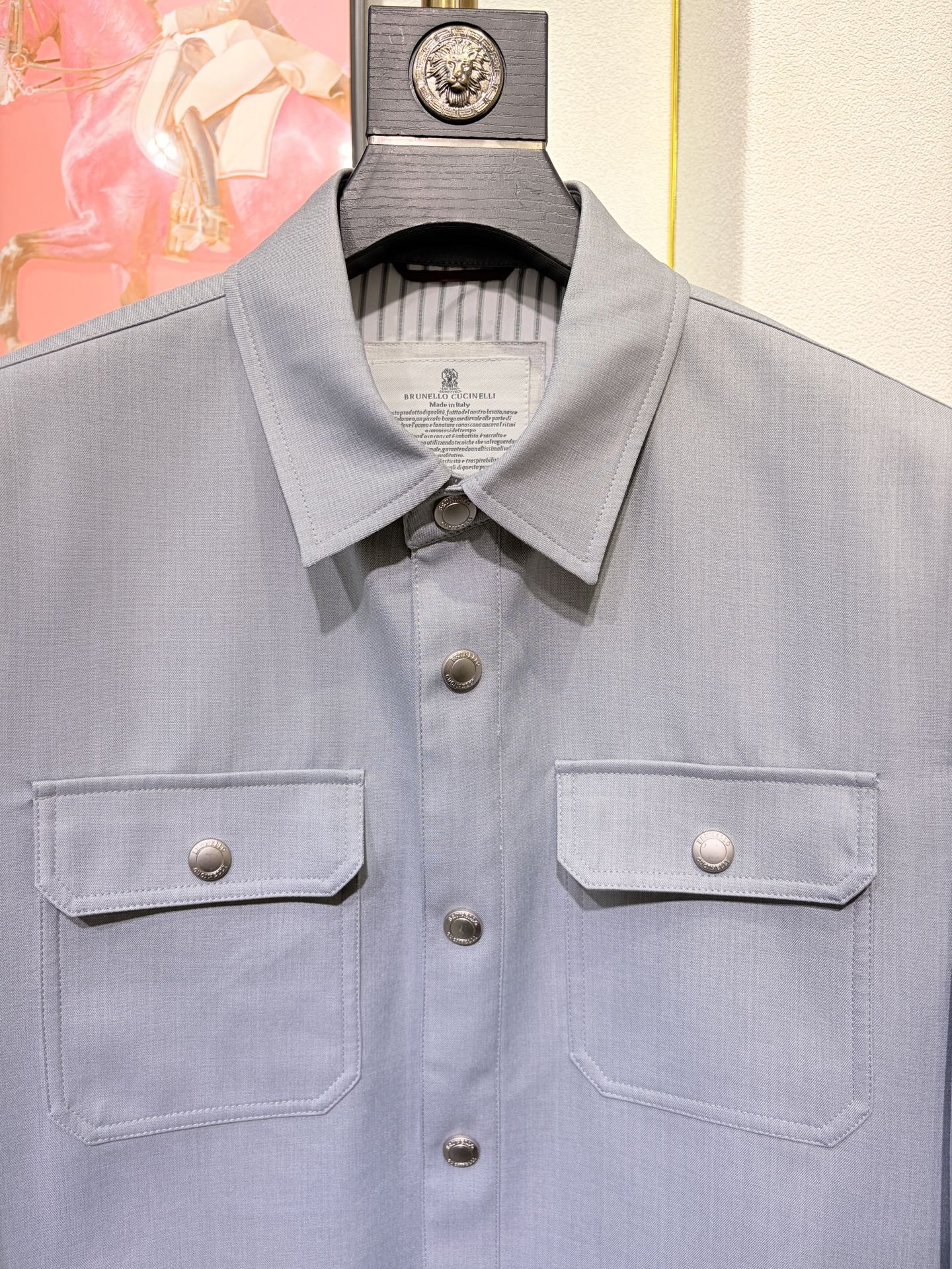 BC 2026春款 男士商务翻领夹克外套，开模定制五金配件 三标齐 羊毛 尼龙 聚酯纤维混纺面料，手感柔