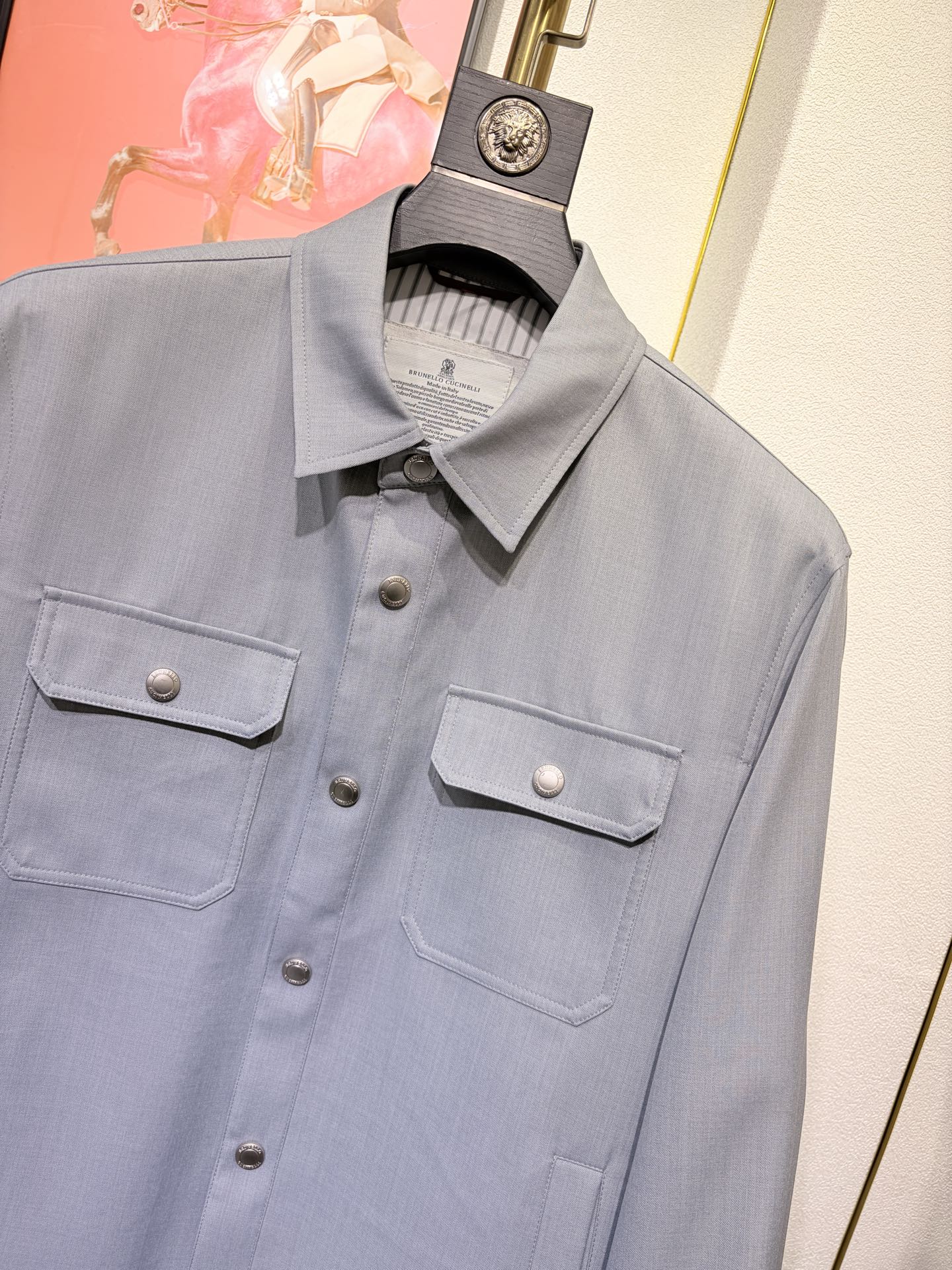 BC 2026春款 男士商务翻领夹克外套，开模定制五金配件 三标齐 羊毛 尼龙 聚酯纤维混纺面料，手感柔