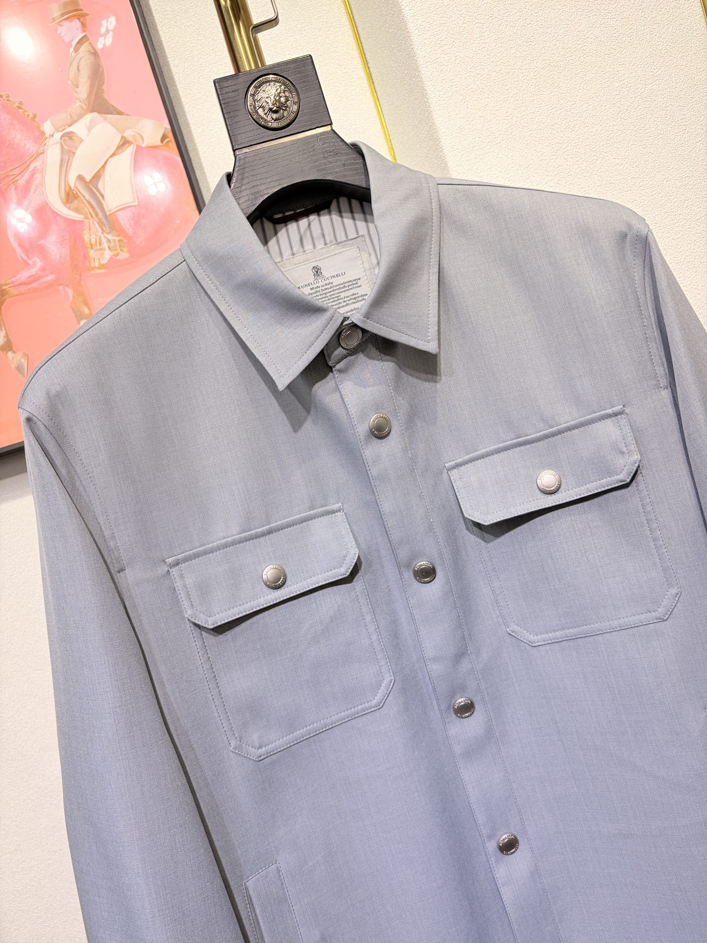 BC 2026春款 男士商务翻领夹克外套，开模定制五金配件 三标齐 羊毛 尼龙 聚酯纤维混纺面料，手感柔